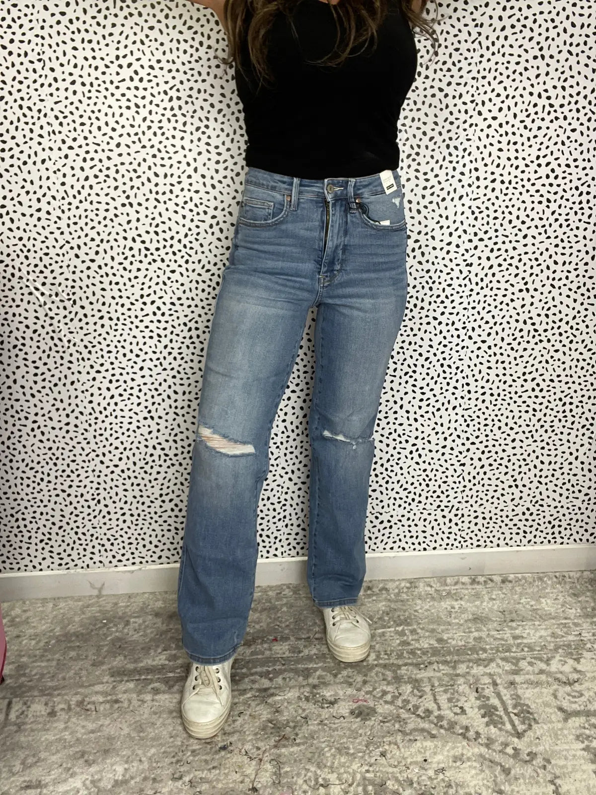 Judy Blue Tummy Control HIgh Rise Bardot Straight Leg Jean 785
