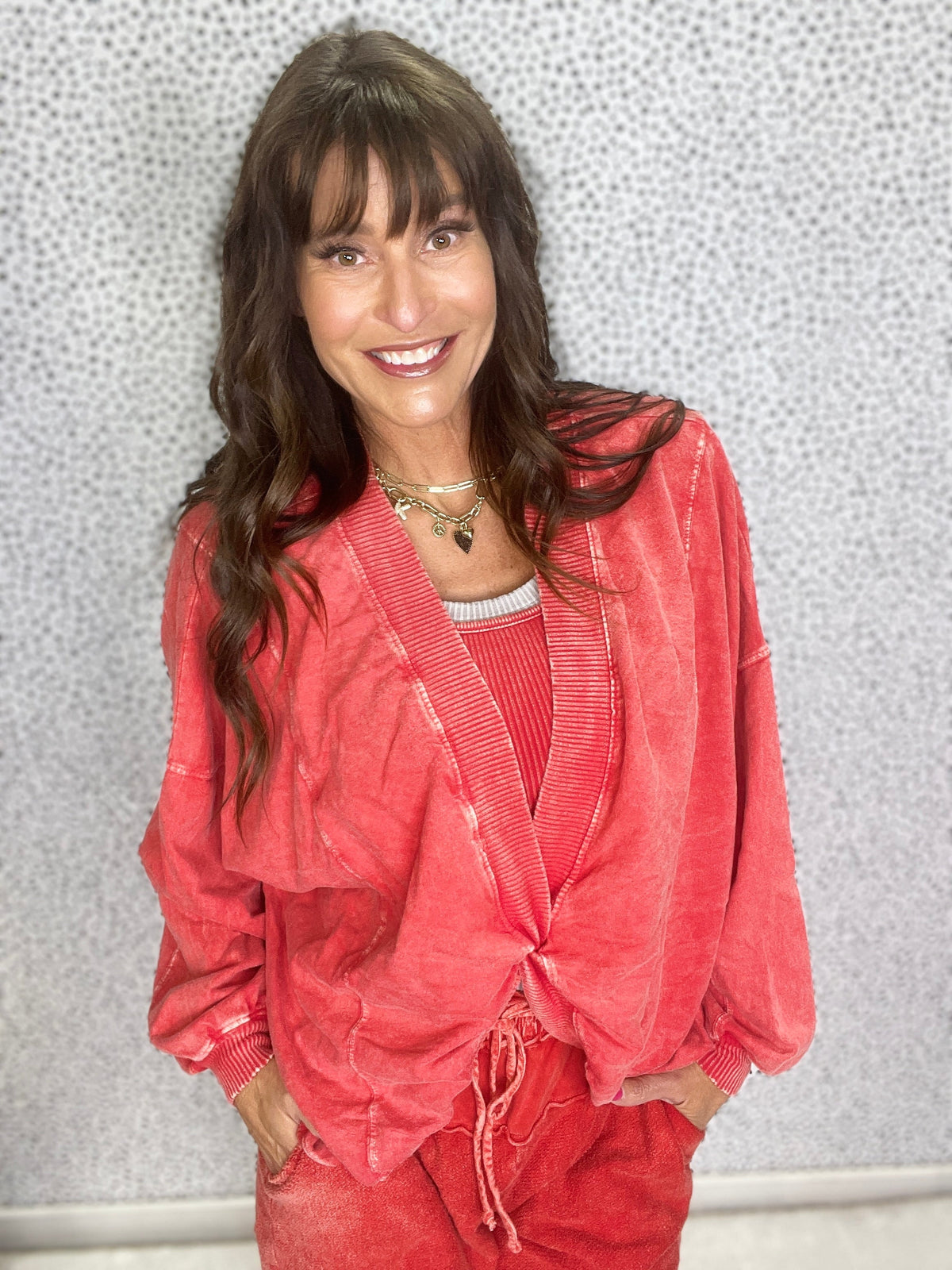 Follow Along Reversible Top In Red *Final Sale*