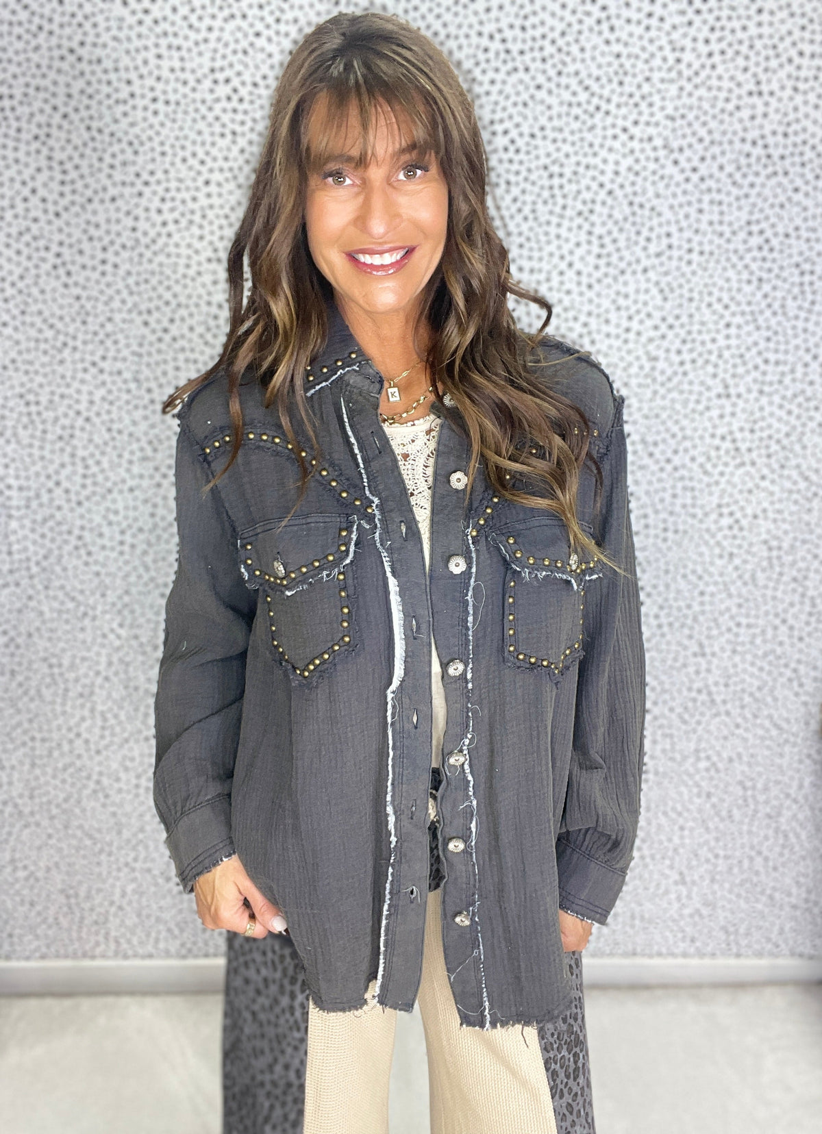 Pol Sierra Stud Shirt Jacket *Final Sale*