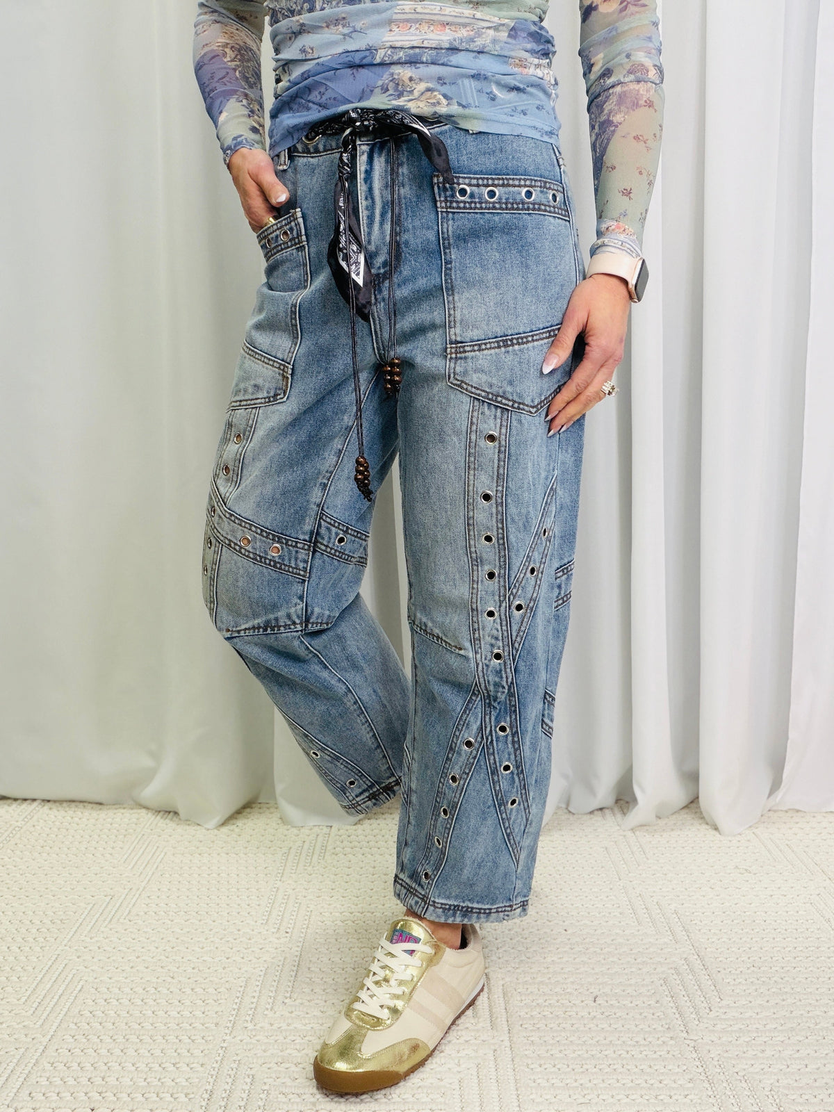 Oli & Hali Lifetime Love Barrel Pants In Denim