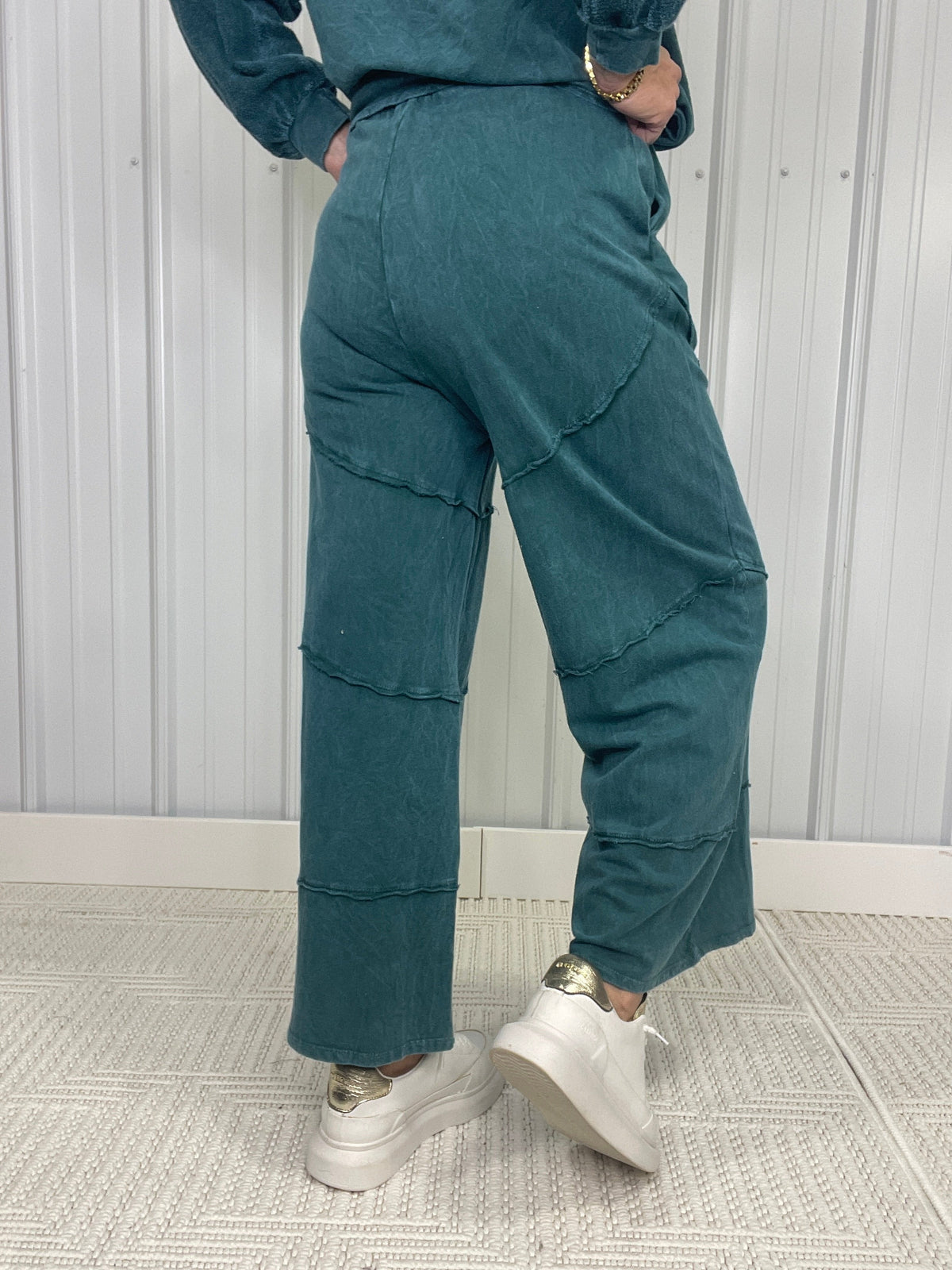 Midnight Agenda Diagonal Hem Wide Leg Pants In 2 Colors