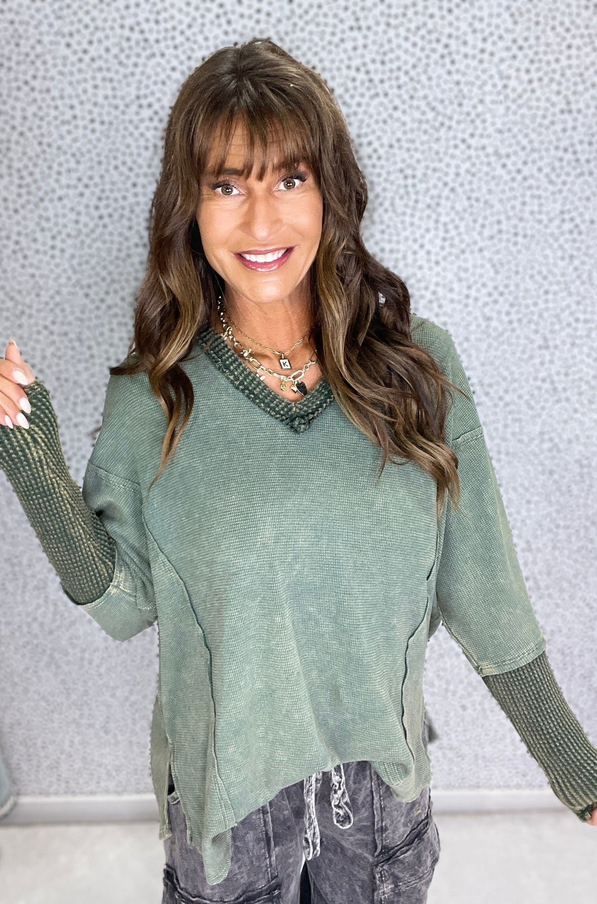 Washed Edge Knit Pullover in 4 Colors