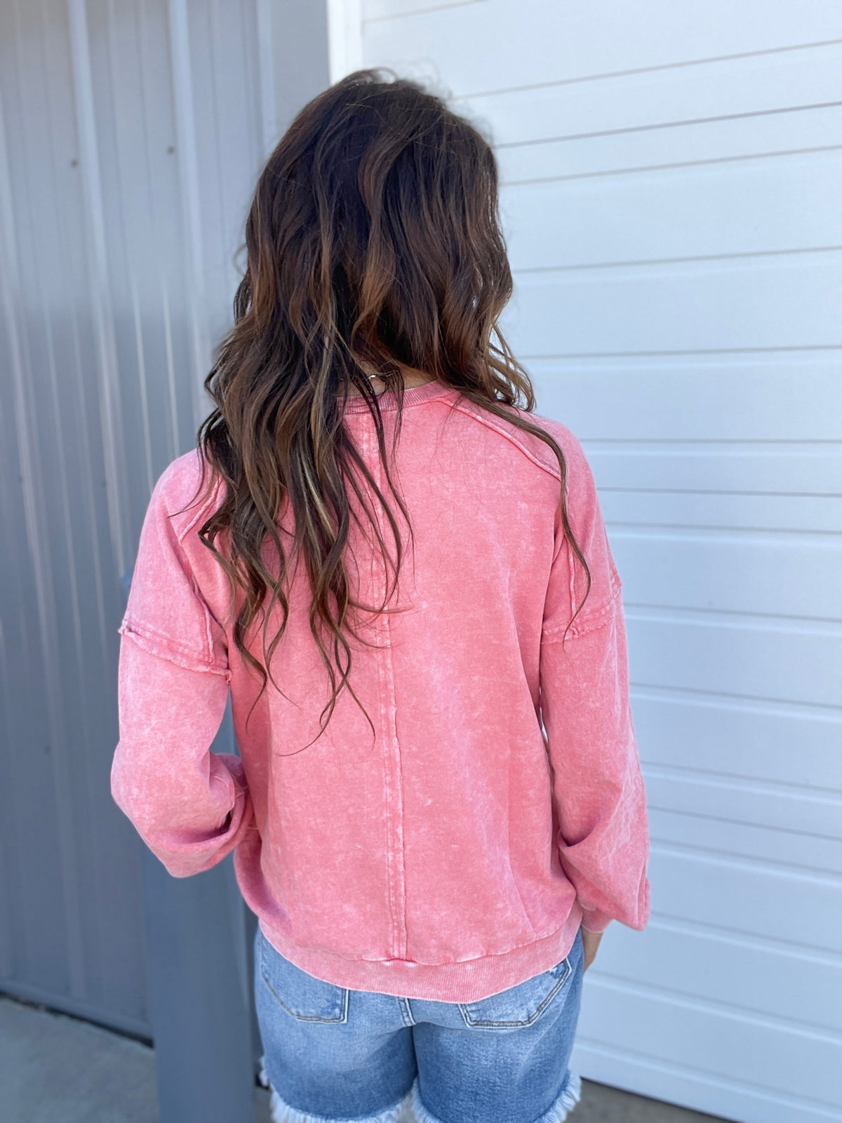 Shining Star Mineral Washed Top In 3 Colors: Green, Khaki, Pink *Final Sale*