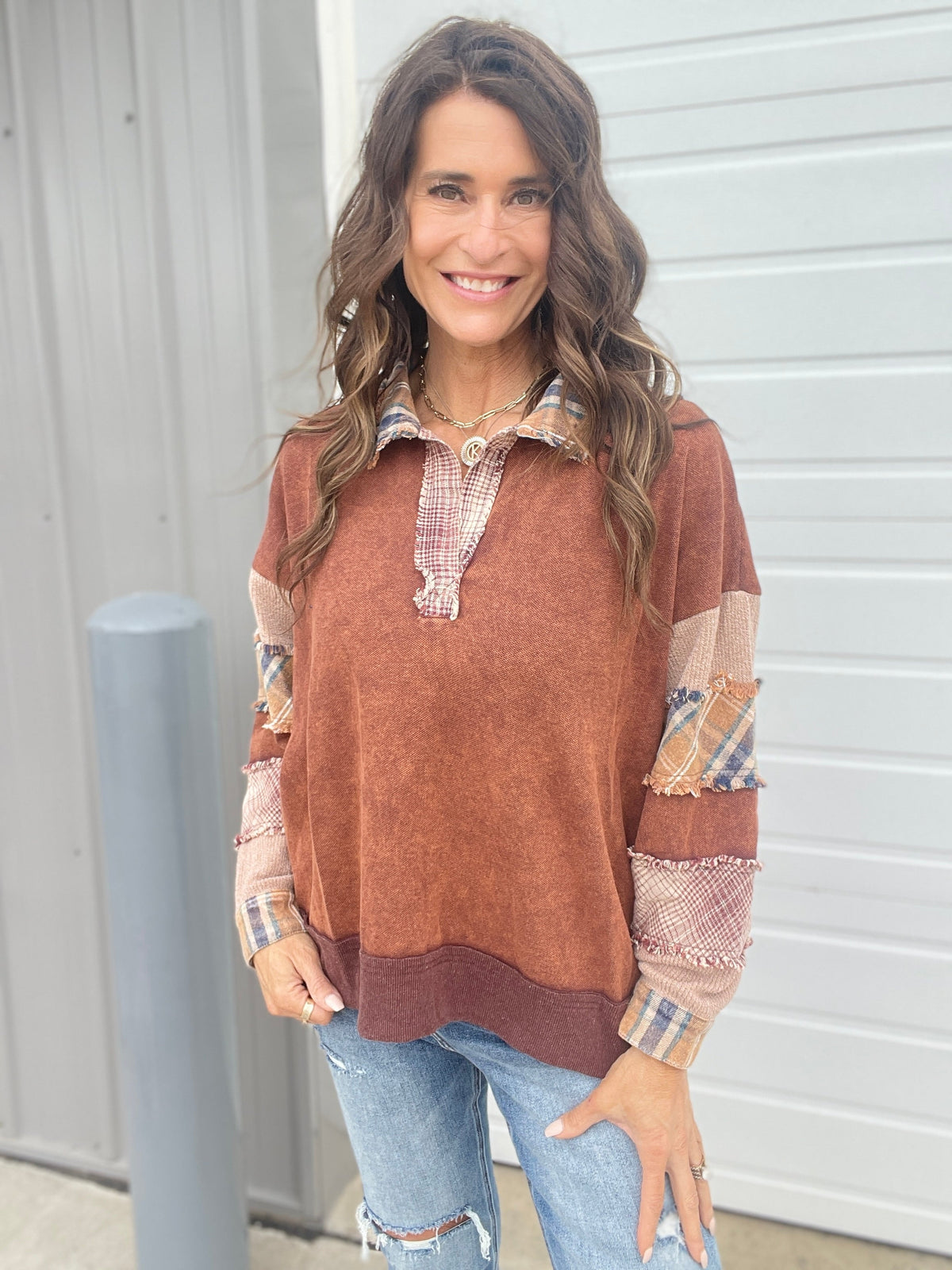 Oli & Hali Excited For You Washed Oversized Pullover In 2 Colors