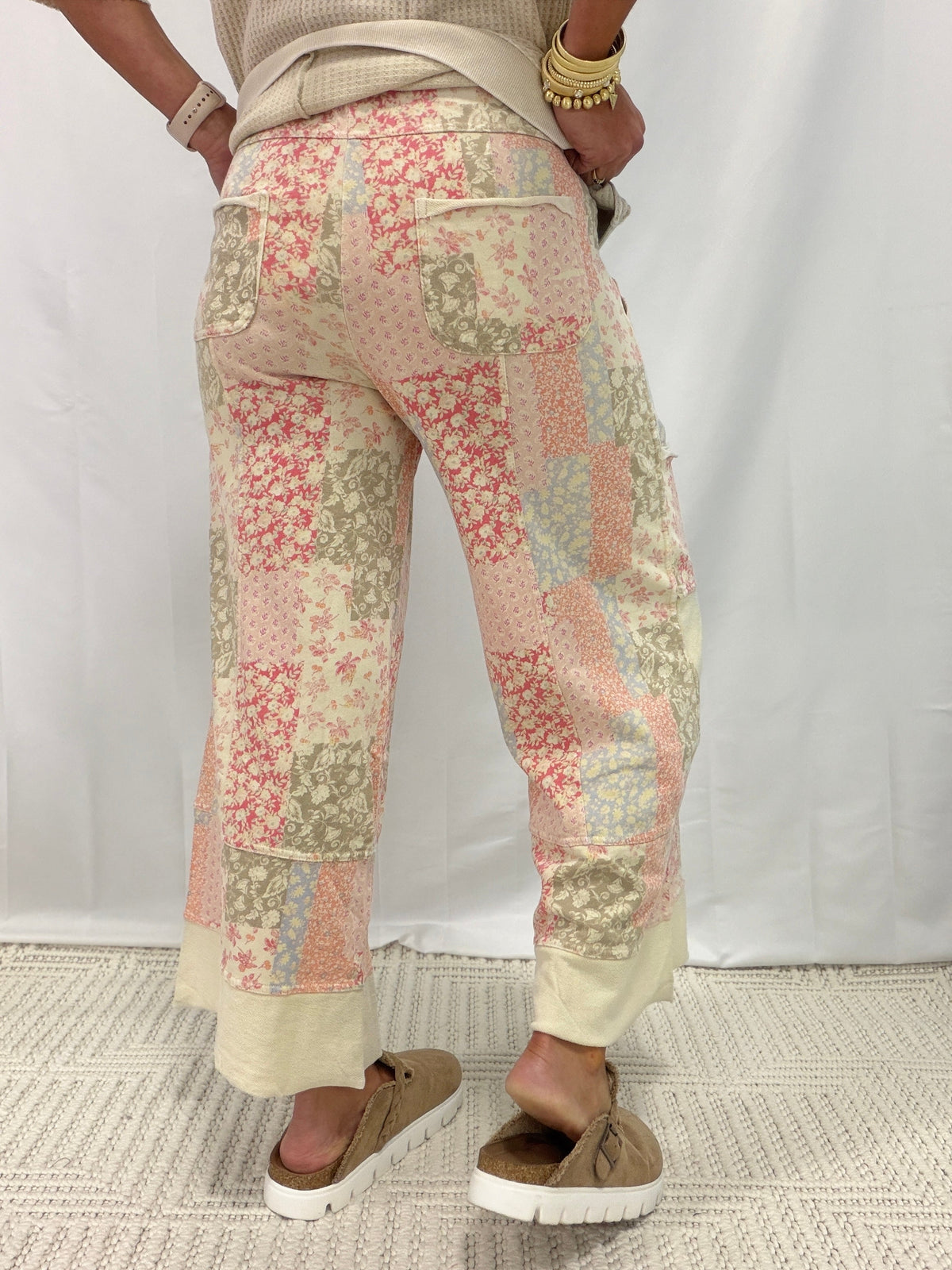 Wildflower Wander Patchwork Mineral Washed Pants In 2 Colors