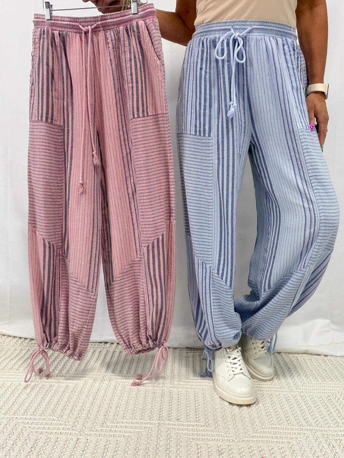Slay Your Way Mineral Wash Cotton Pants In 2 Colors