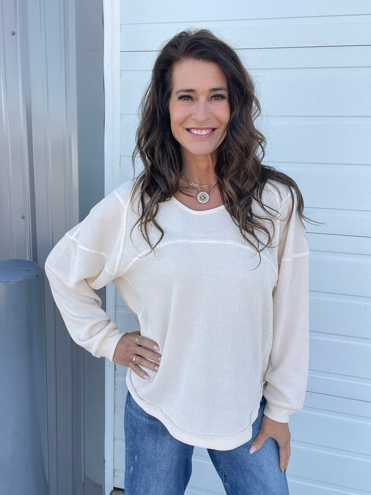 Stick Season Long Sleeve Soft Knit Top In 2 Colors
