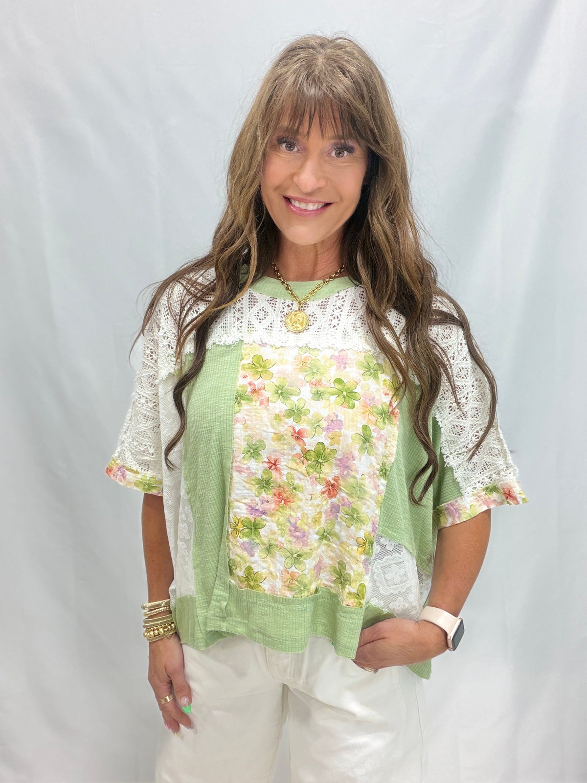 POL Blushing Garden Oversized Top In 3 Colors