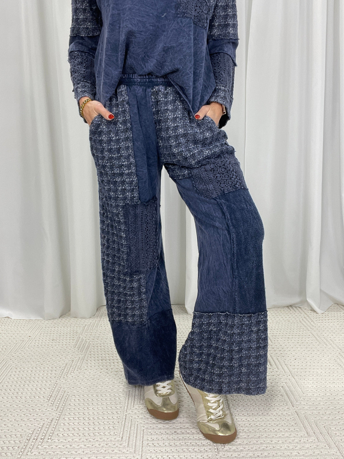 Time And Again Patch Lace Detail Pants In 2 Colors