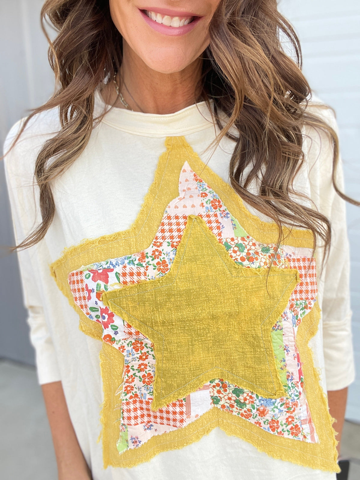 Beautiful Star Loose Fit Top In 3 Colors: Cream. Brown, Rose *Final Sale*