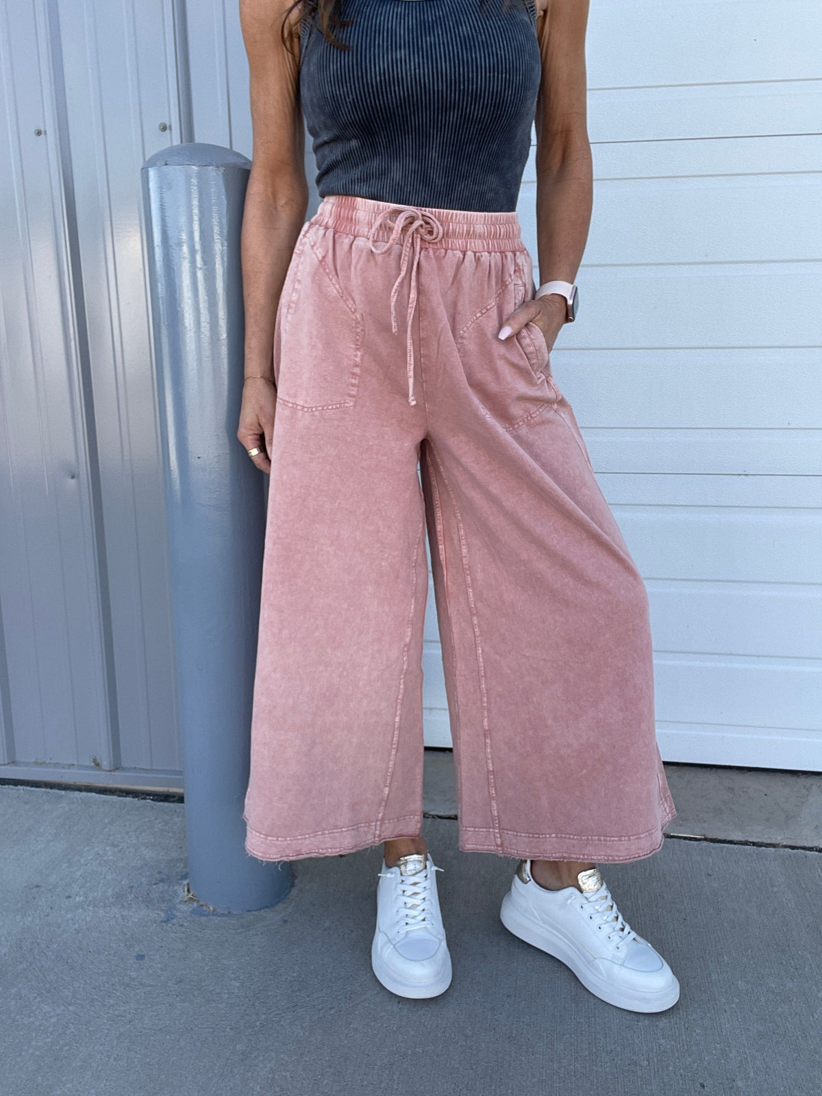 Believe Me Terry Knit Pants In 3 Colors: Cinnamon, Mocha, Olive *Final Sale*