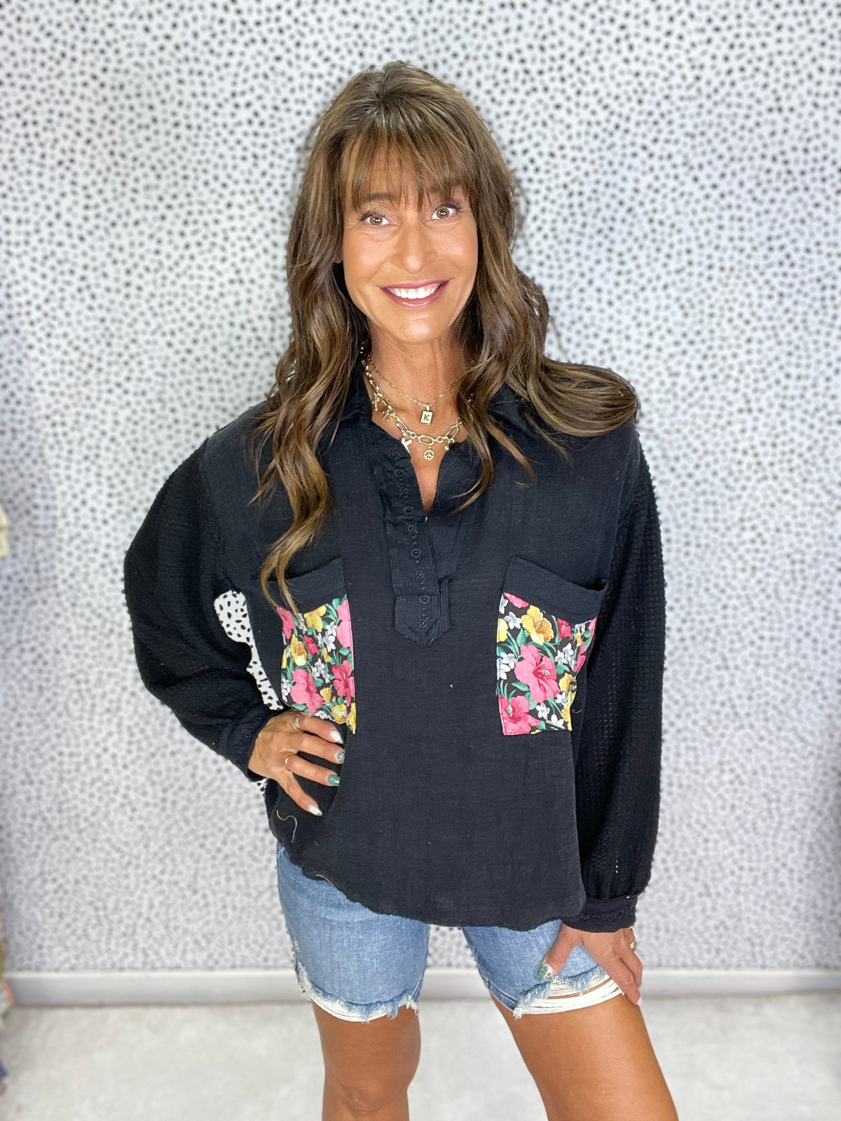 Pol Balloon Sleeve Relaxed Fit Top