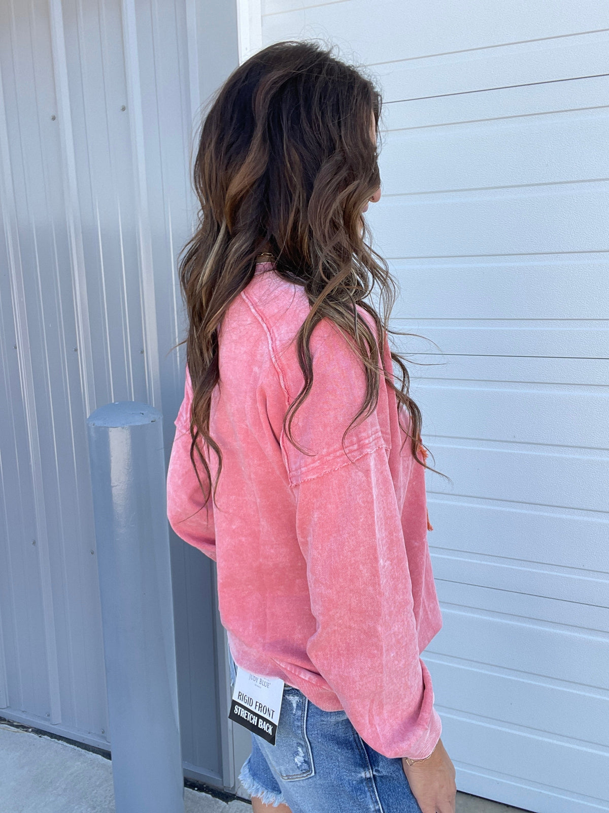 Shining Star Mineral Washed Top In 3 Colors: Green, Khaki, Pink *Final Sale*