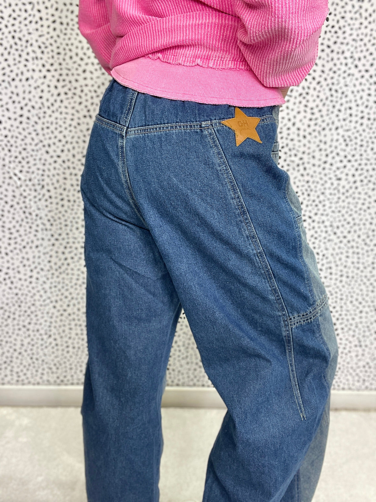 Oli & Hali Stacey Two Toned Washed Barrel Jeans 578 In Denim *Final Sale*