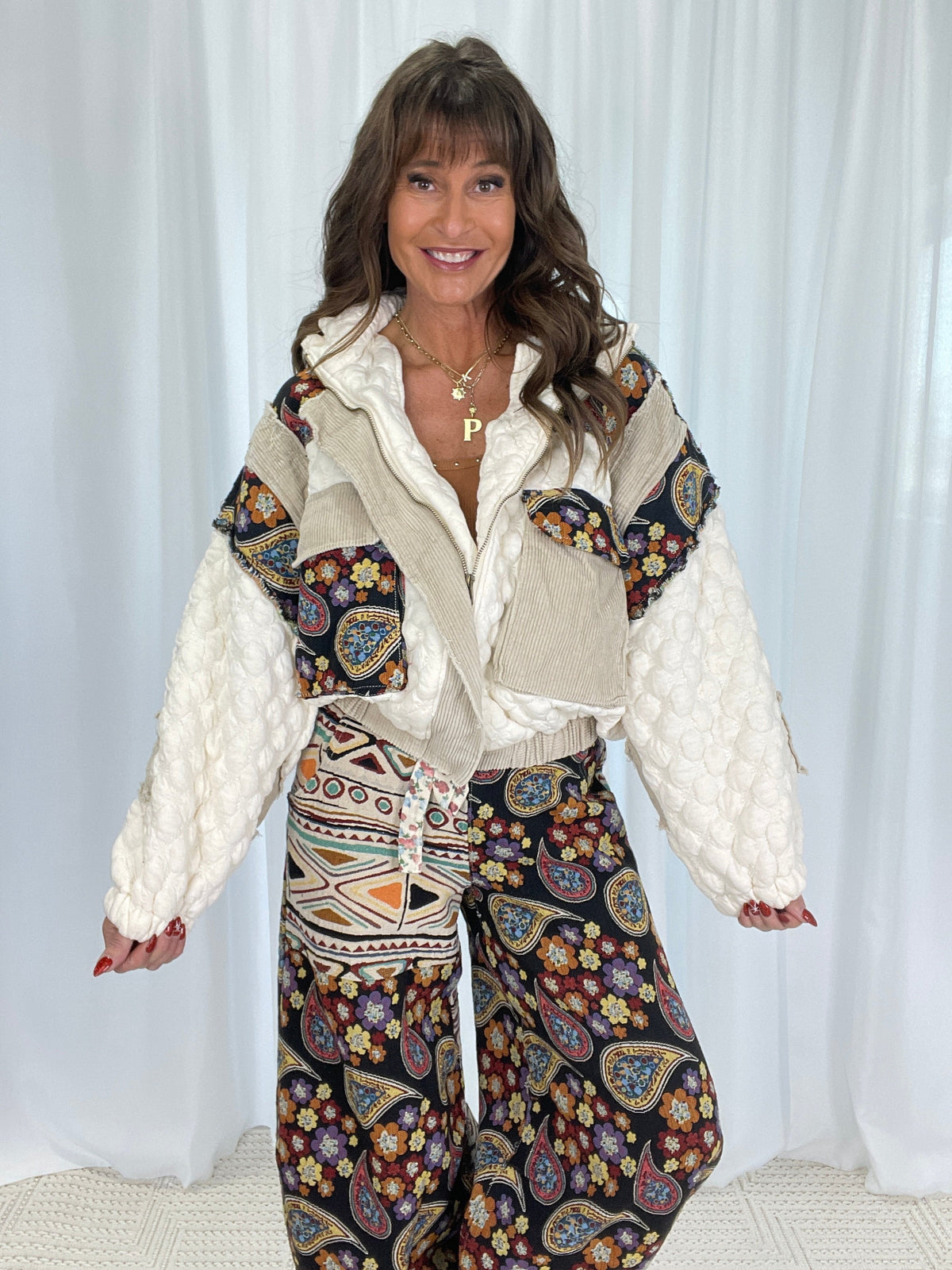 POL Pop Of Paisley Quilted Jacket