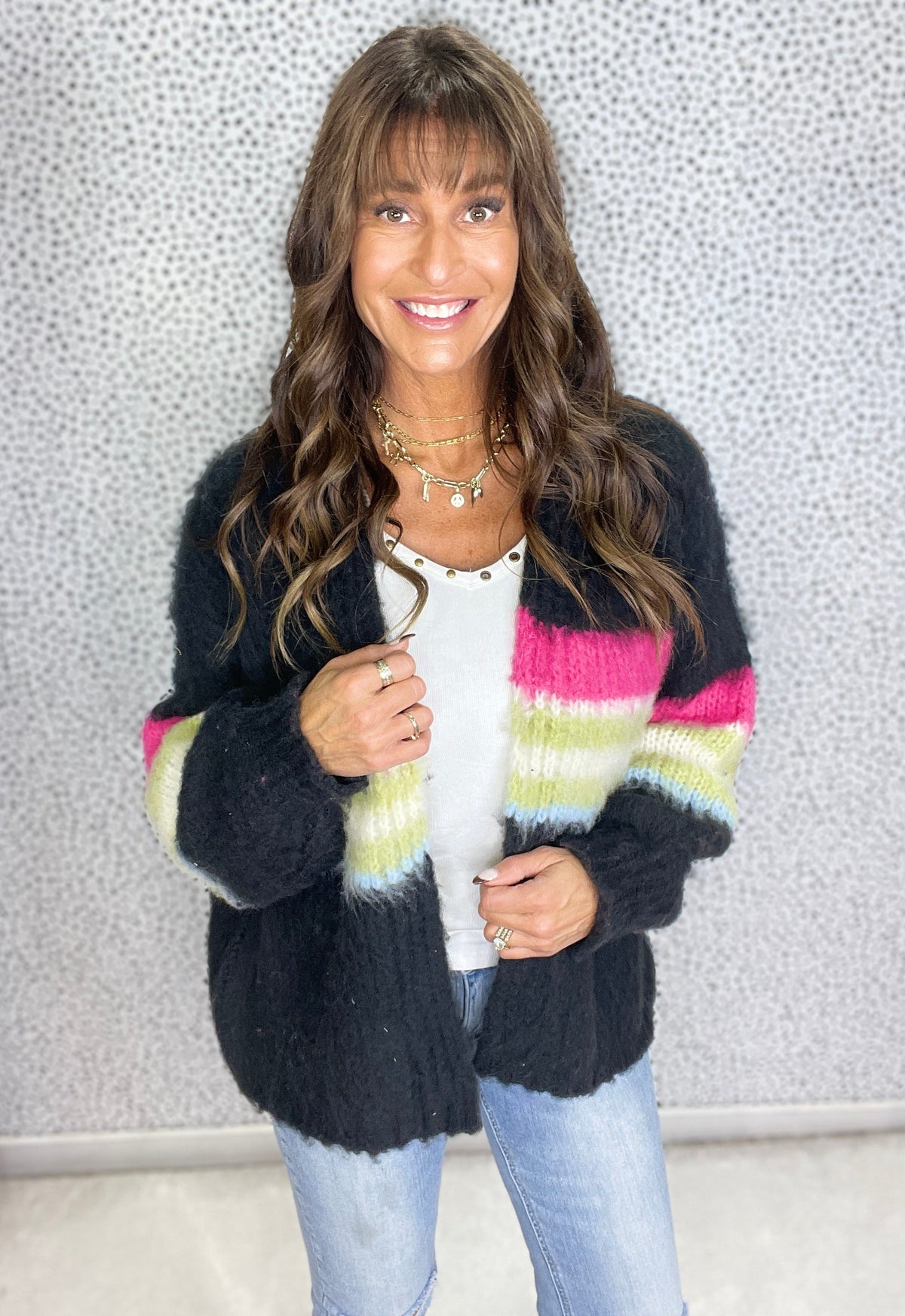 POL Midnight Horizon Striped Cardigan *Final Sale*