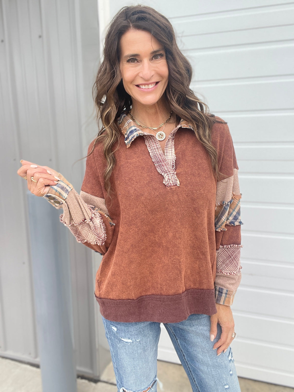Oli & Hali Excited For You Washed Oversized Pullover In 2 Colors
