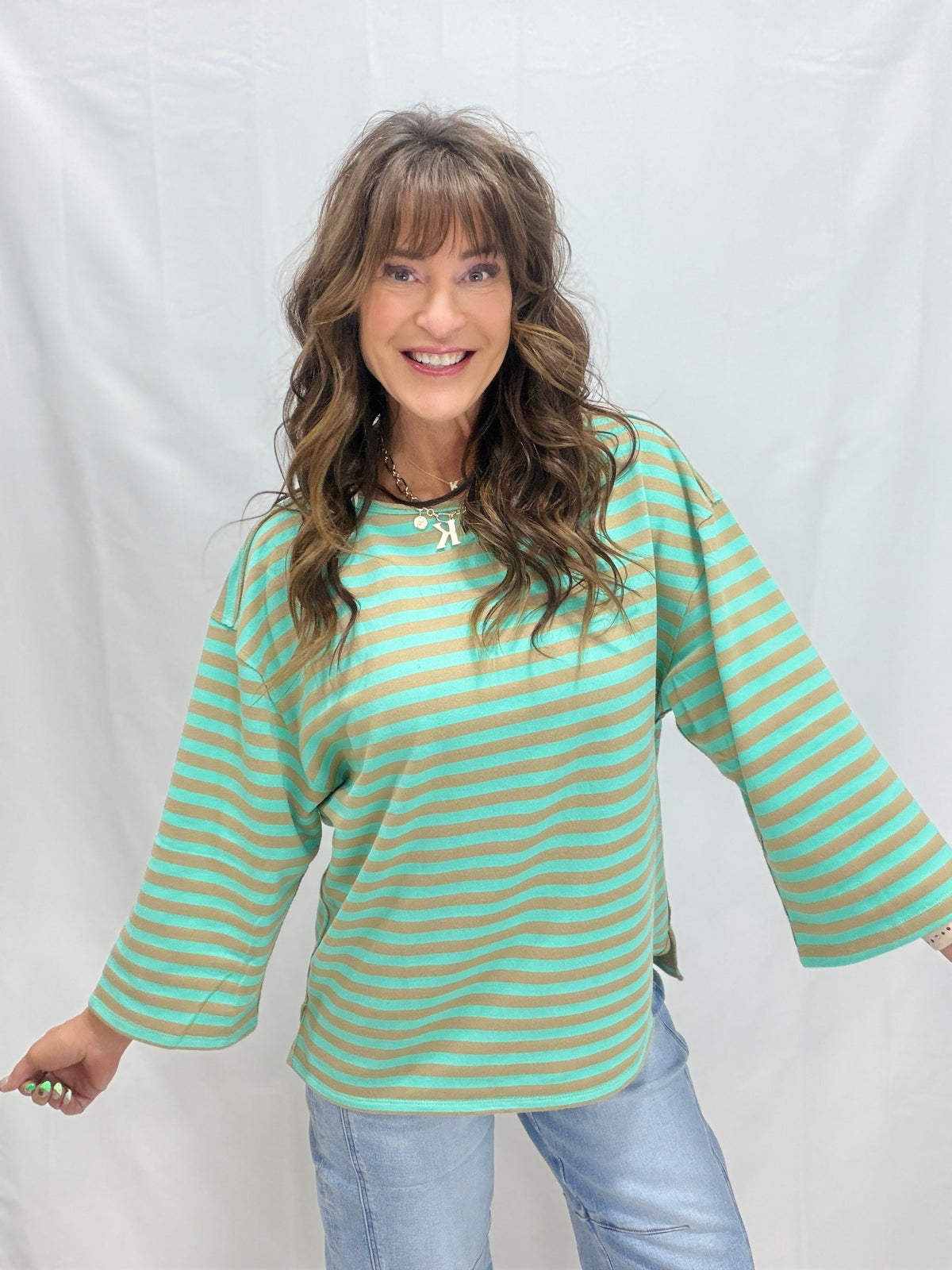 I've Done Well Long Sleeve Top In Aqua