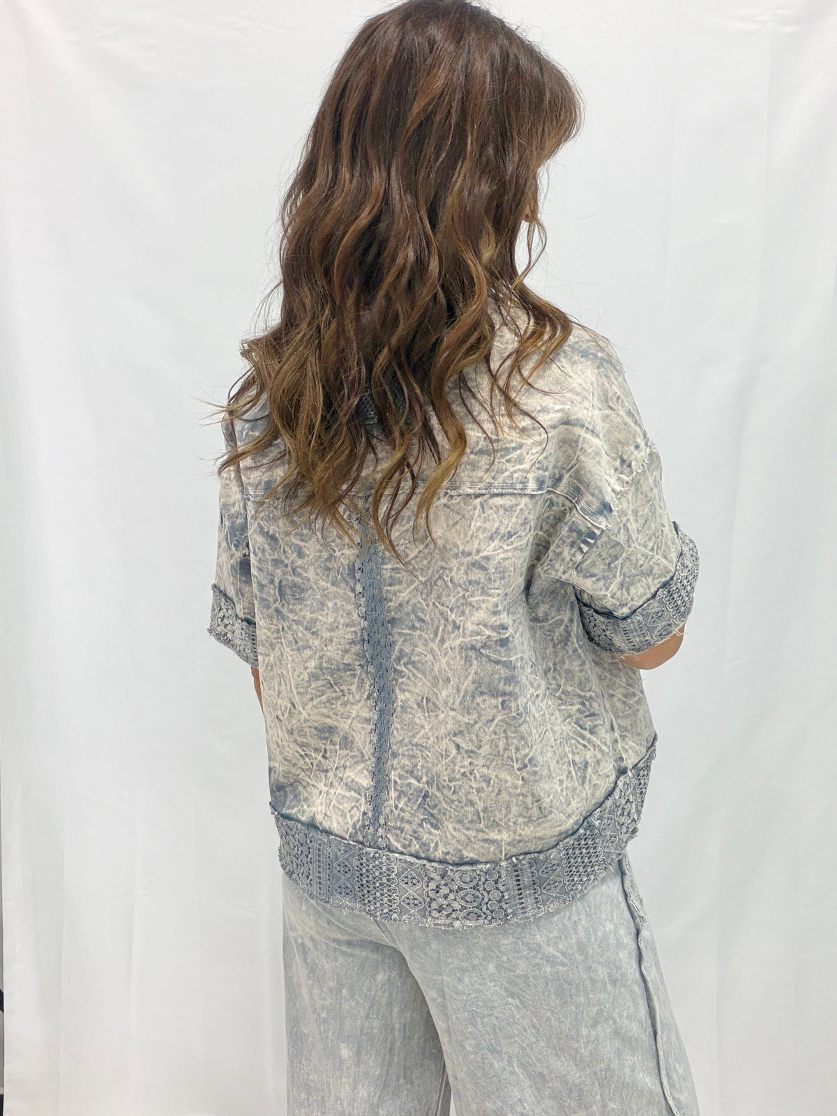 Wanderlust Weave Lace Mesh Button Top In 3 Colors