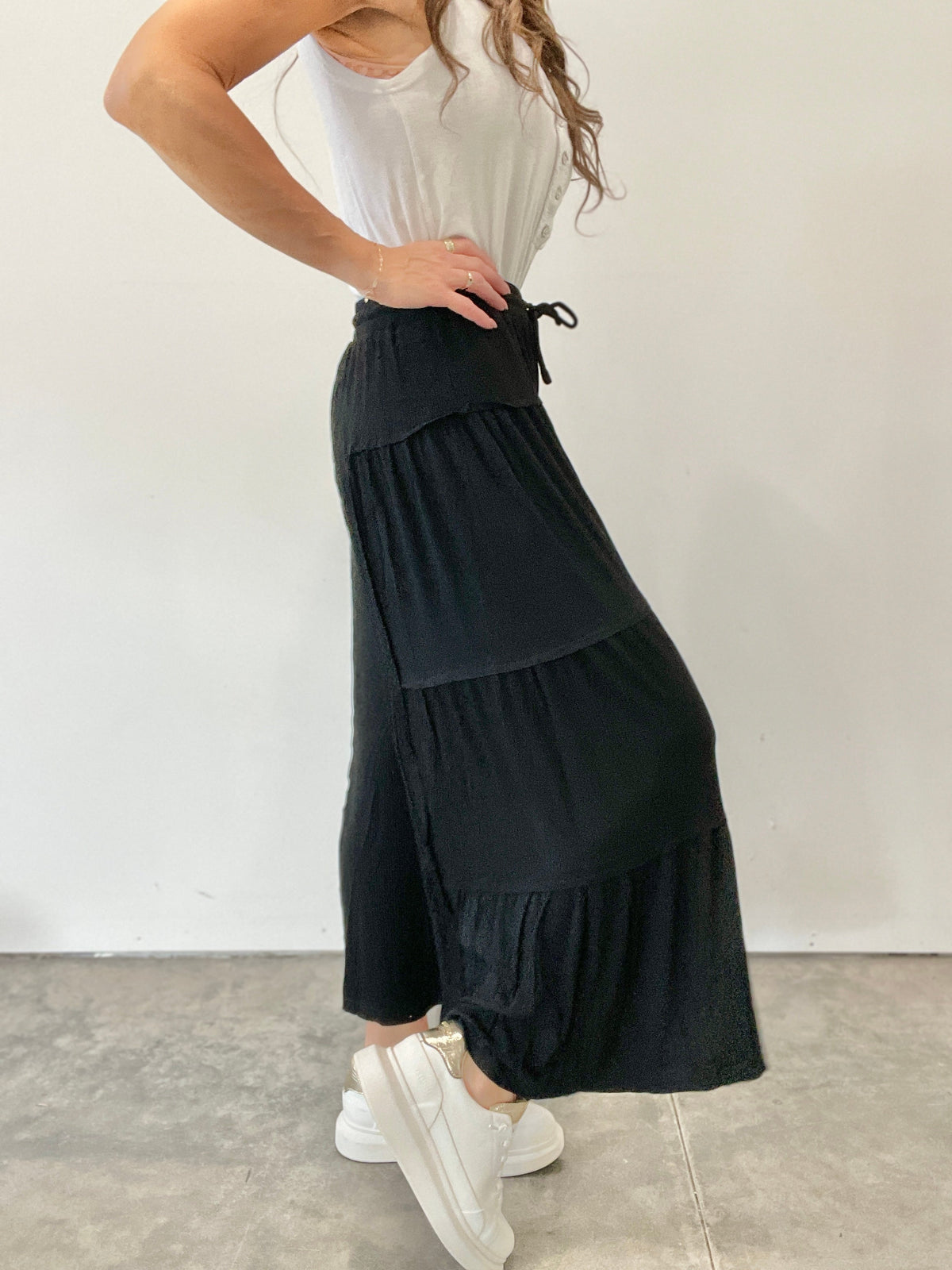 Pol A Little Bit Of Paradise Wide Leg Crop Pants In 5 Colors: Black, Grey, Pink, Mocha, Ivory