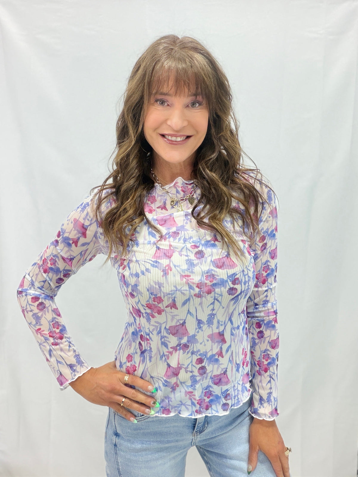 Lavender Mist Mesh Top