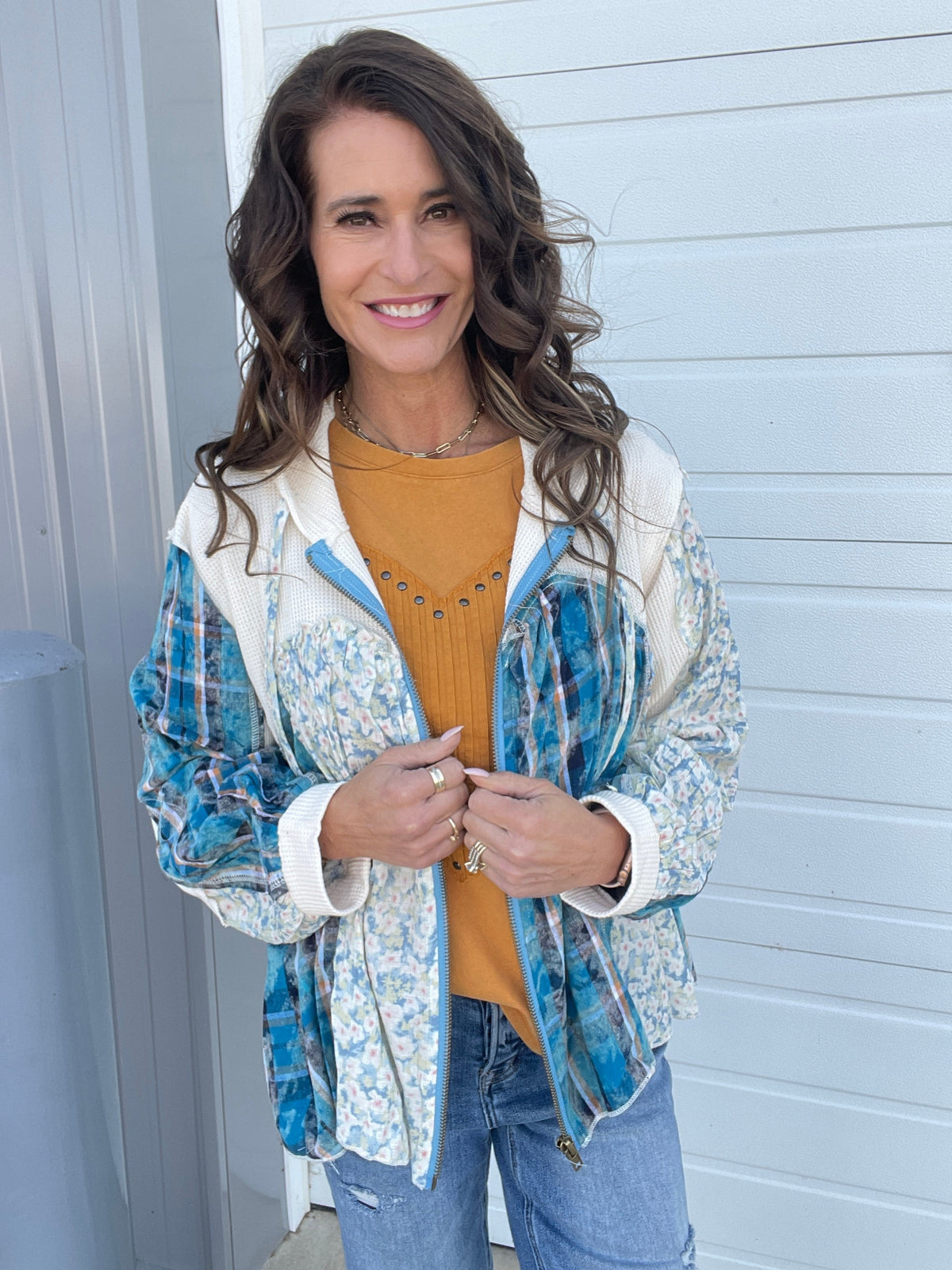 Pol Love And Beauty Long Sleeve Zip Up Shirt Jacket In 3 Colors