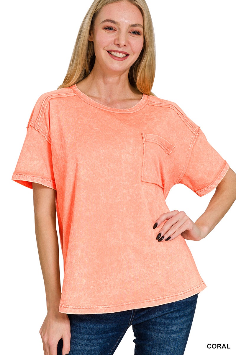 Little Moments Acid Washed Top In 6 Colors *Final Sale*