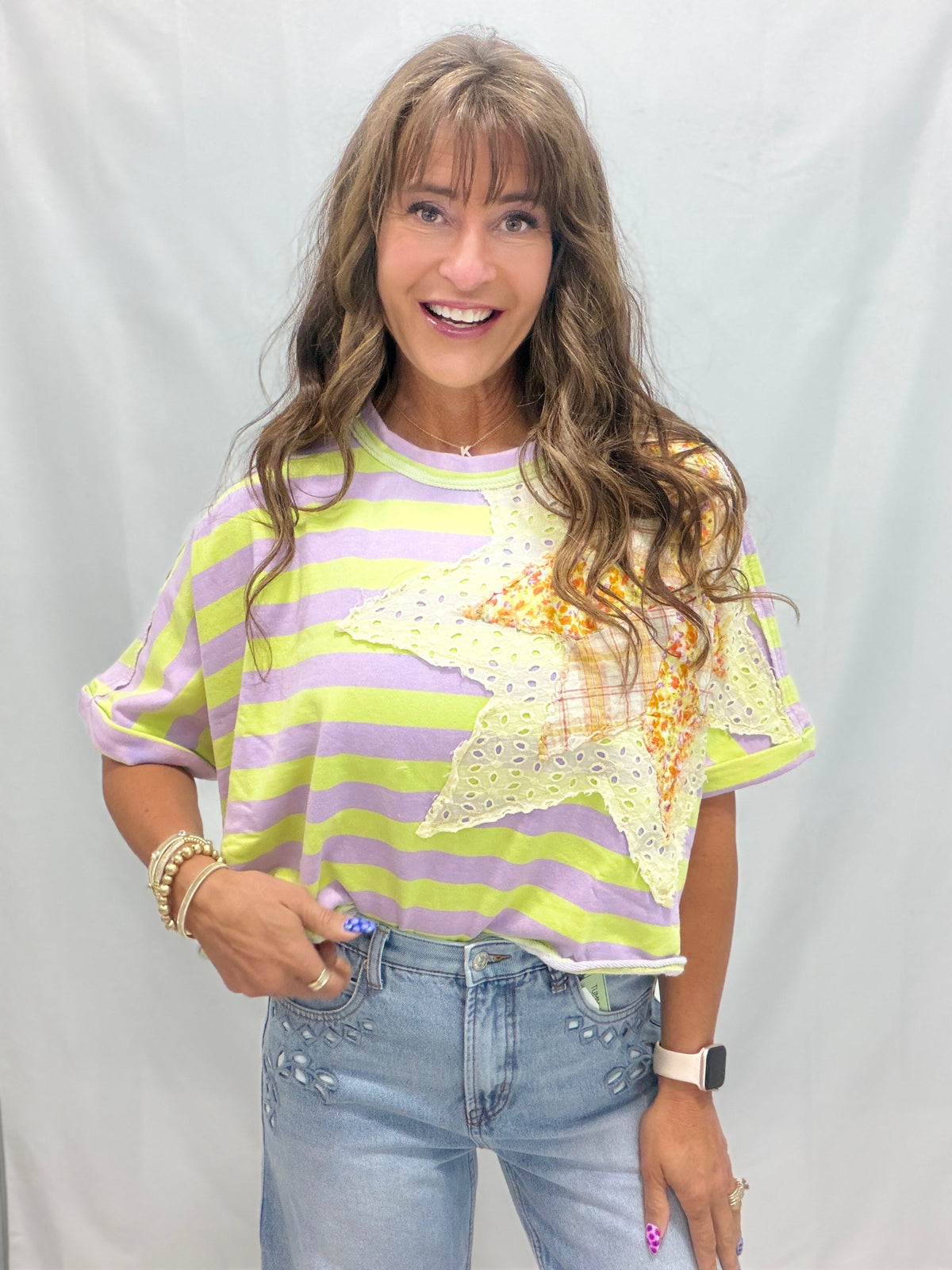 Oli & Hali Forever A Star Short Sleeve Top In 2 Colors