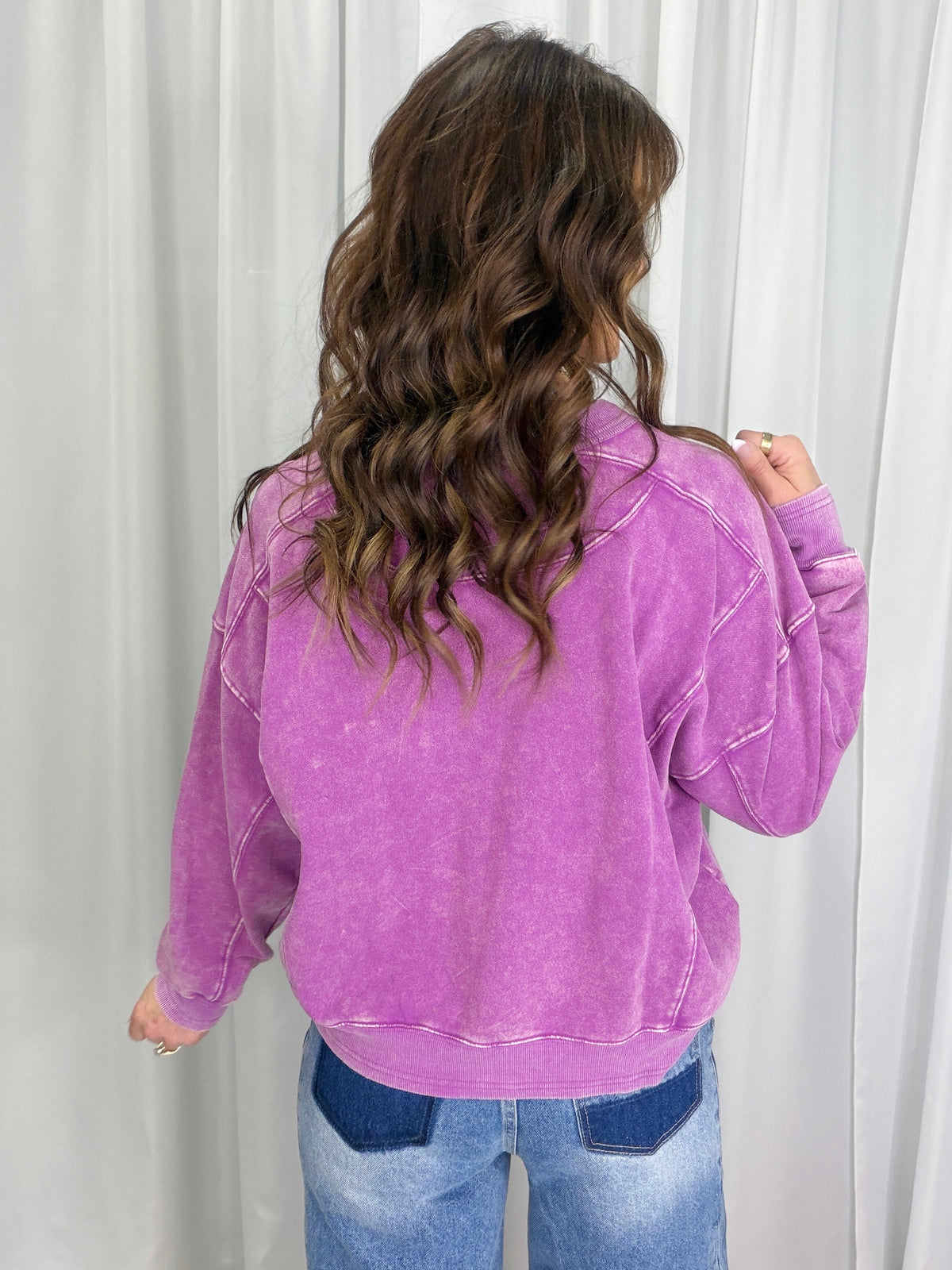 All Day Long Terry Knit Top In Orchid *Final Sale*