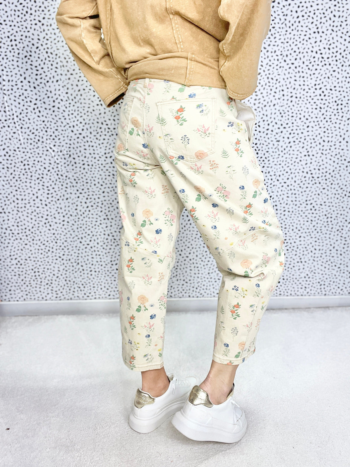 Garden Dream Floral Print Barrel Pants In 2 Colors