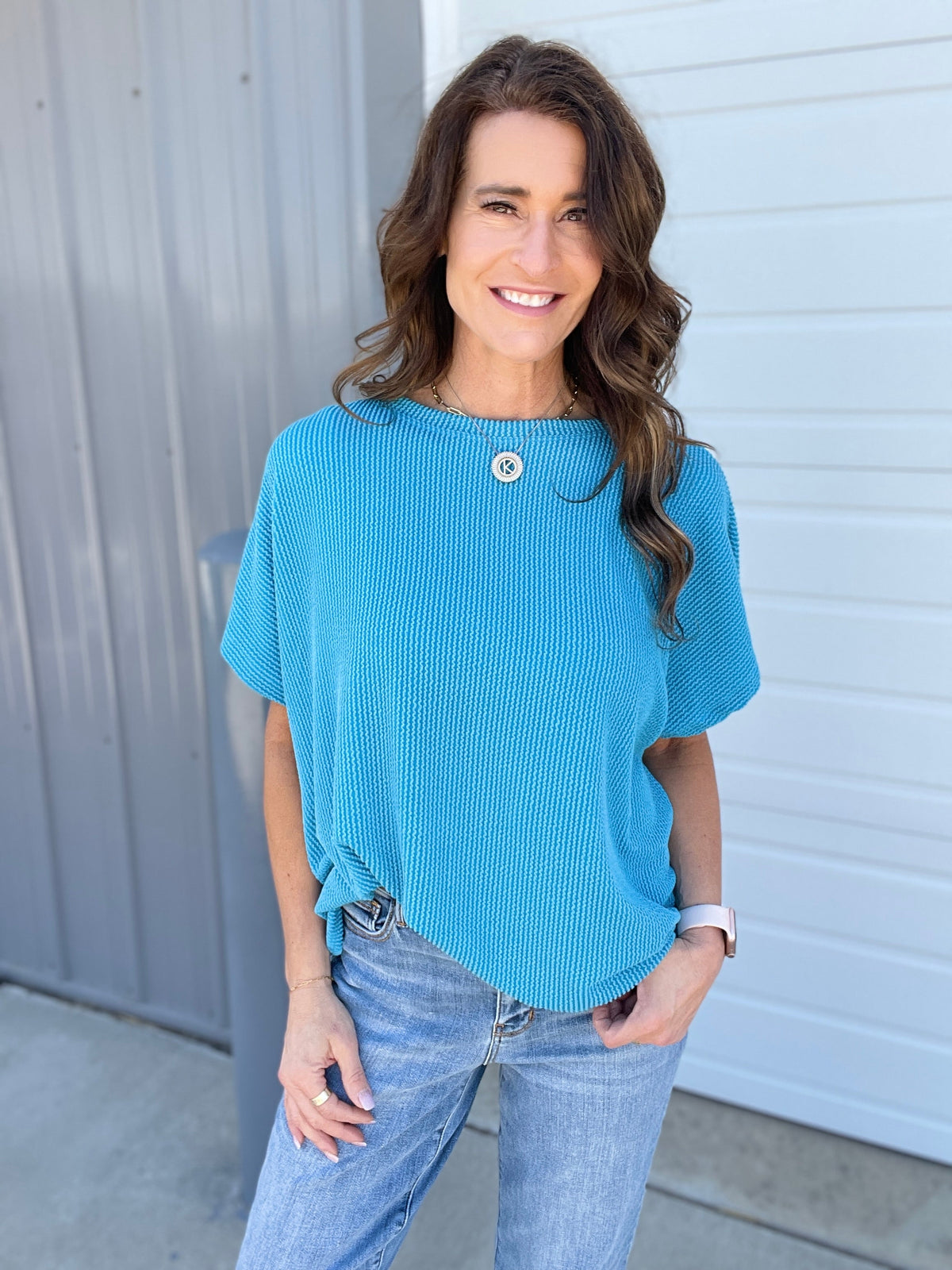 Blossom And Blooming Ribbed Loose Fit Top  In 6 Colors *Final Sale*