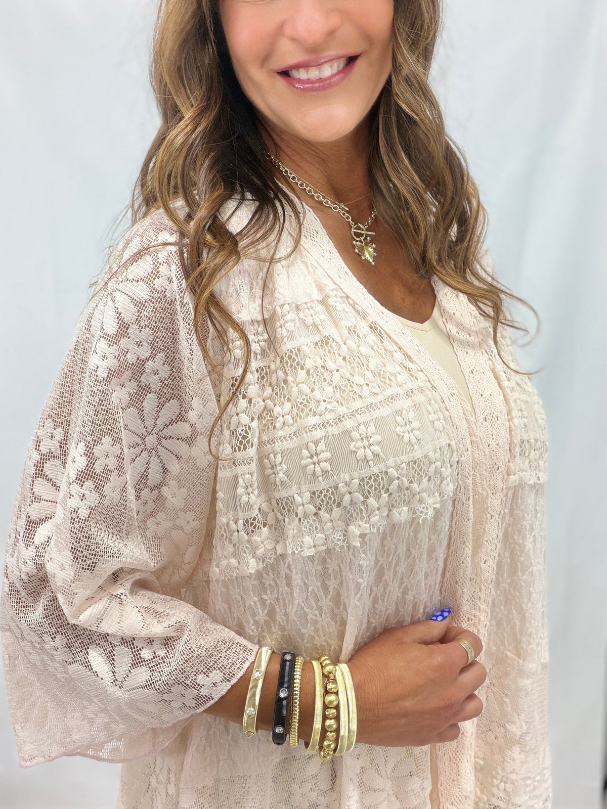 Pol Lacepoint Relaxed Cardigan in 4 Colors