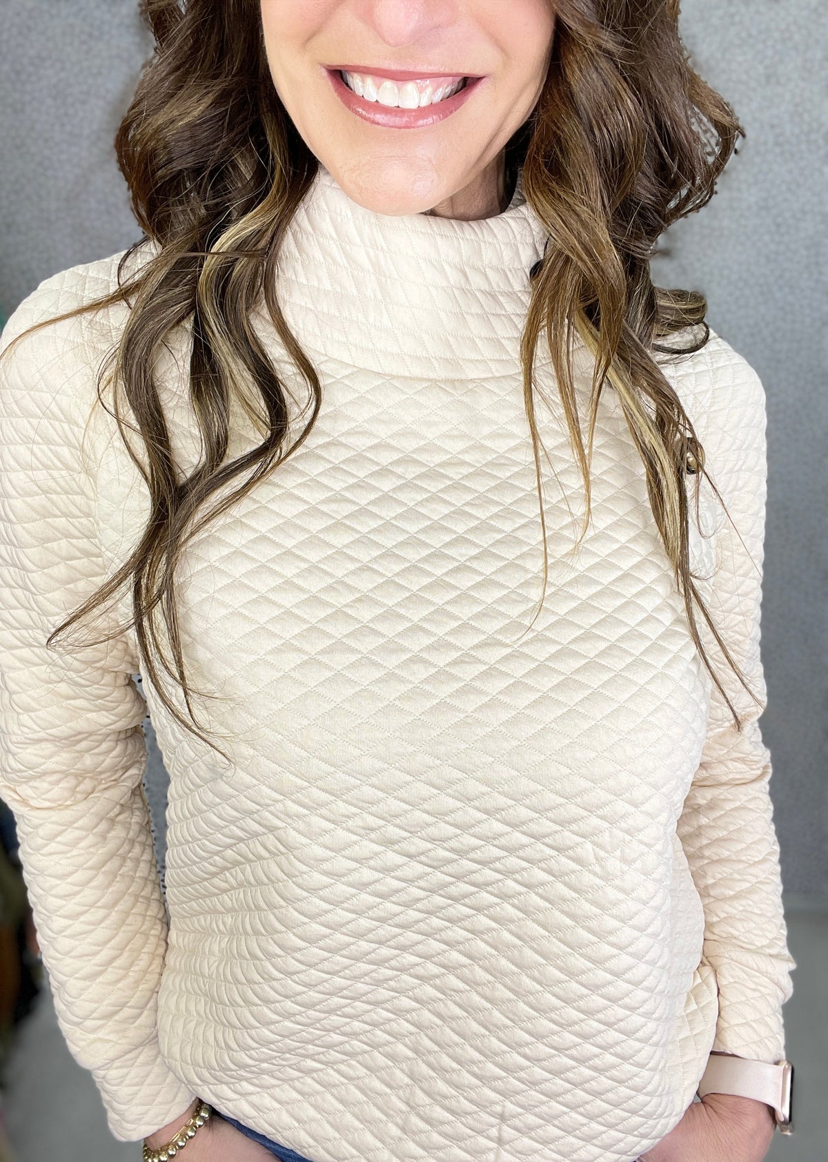 Button Up Buttercup Quilted Detail Top *Final Sale*