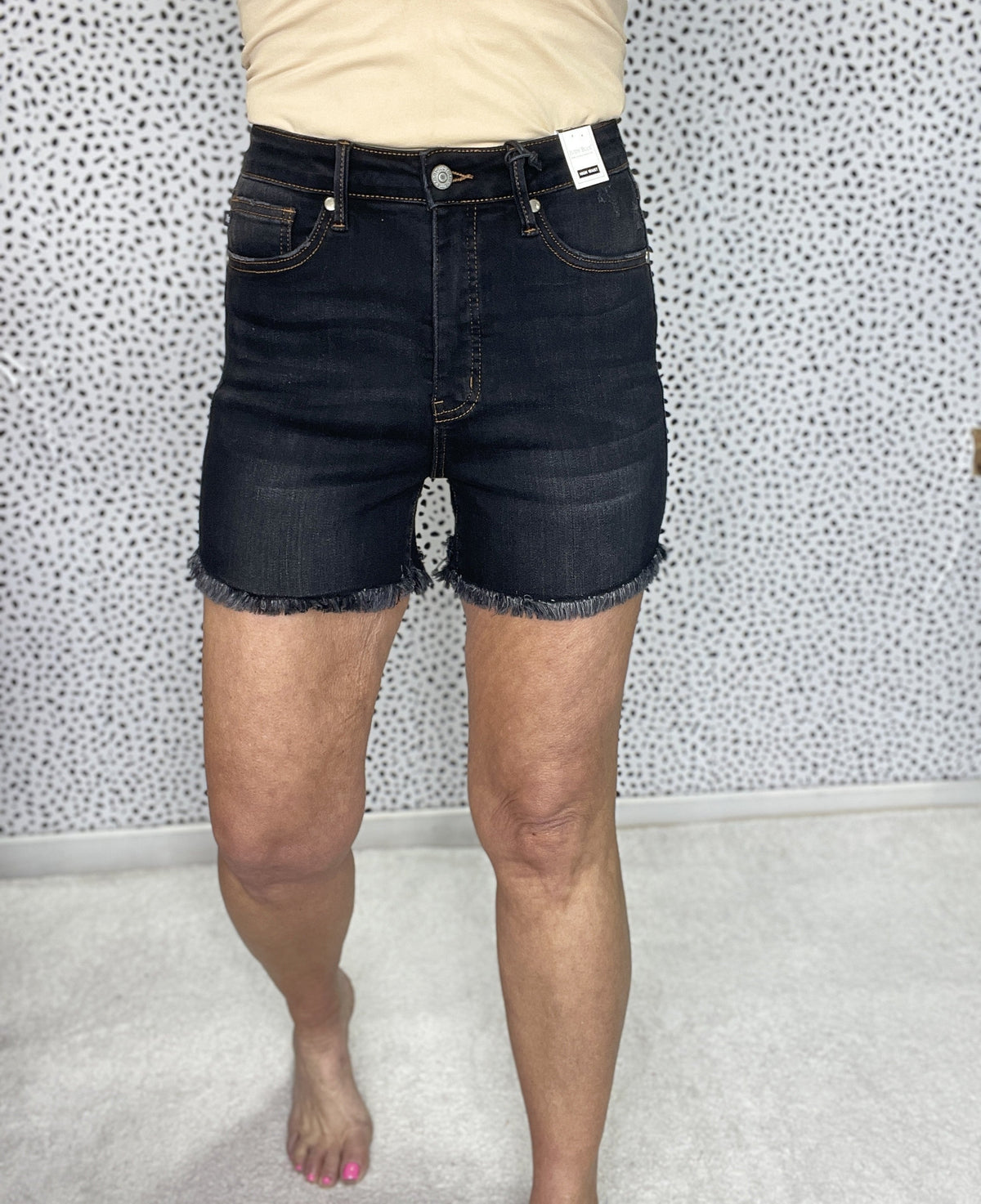 Judy Blue Gretta Tummy Control Black Denim Shorts 236 *Final Sale*