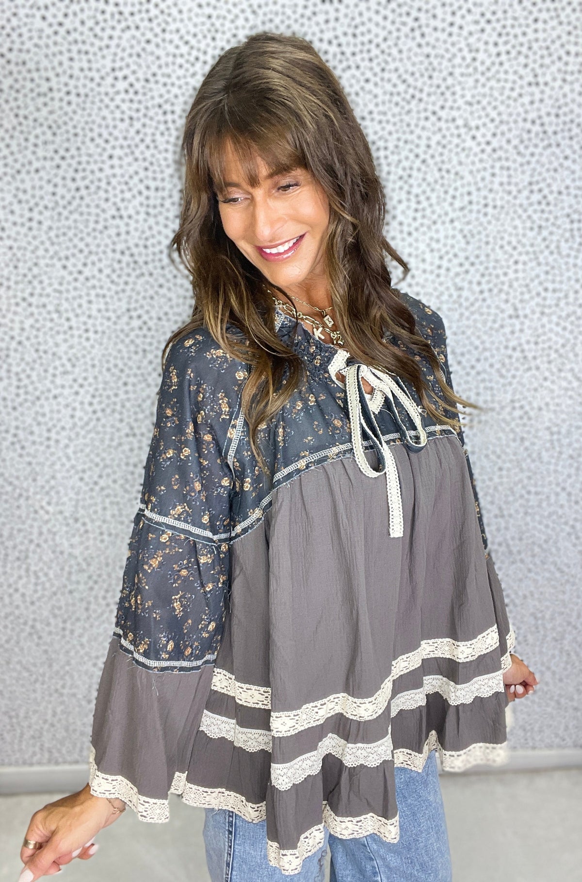 POL Blossom Trail Peasant Top In 2 Colors *Final Sale*