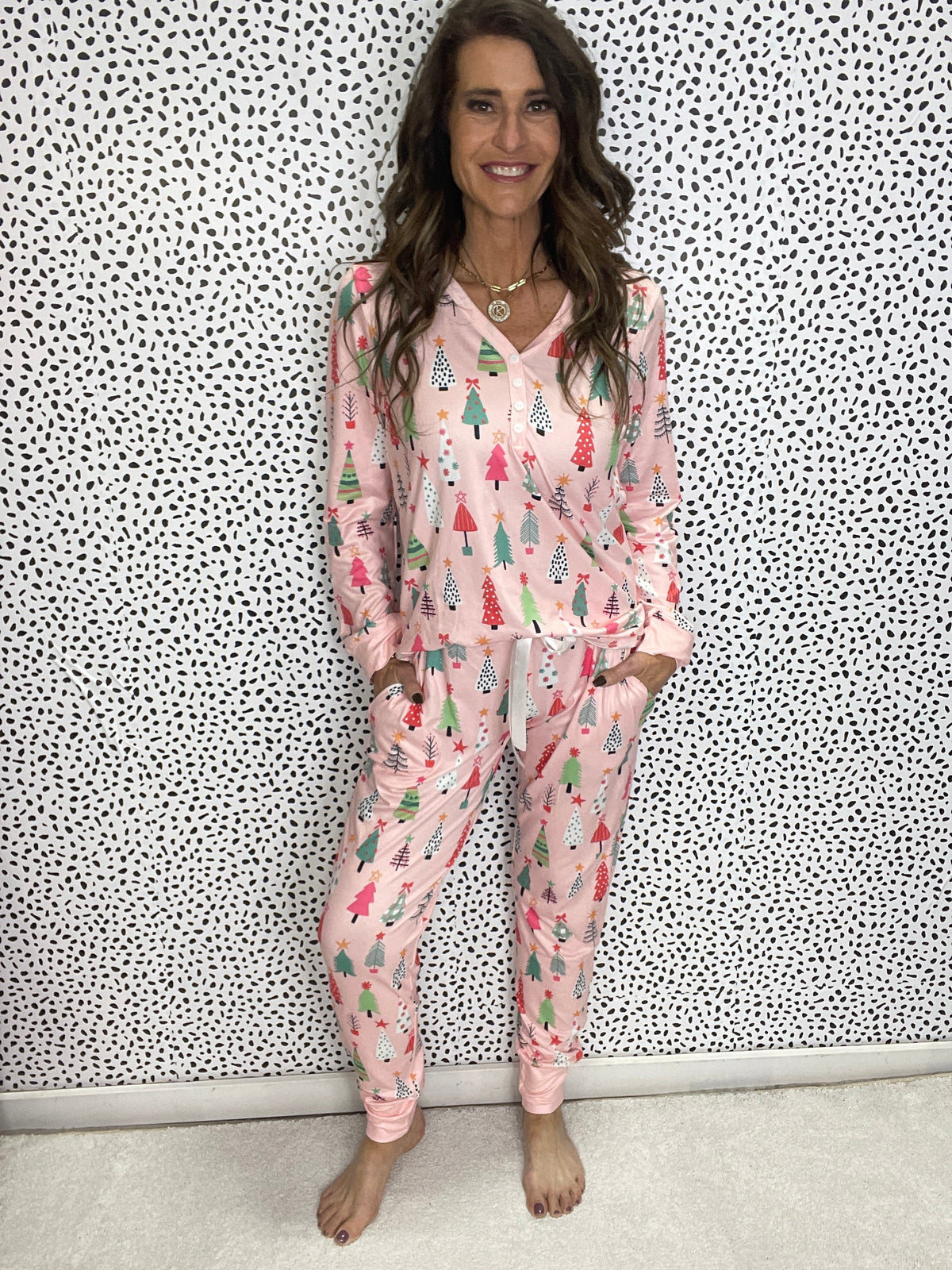 Pink Tree's Jogger Pants and Long Sleeve Pajama Set *Final Sale*