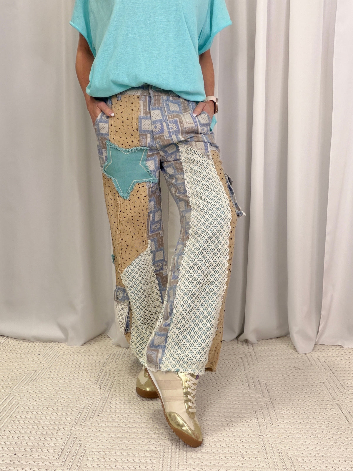 POL Planning Ahead Relaxed Fit Printed Twill Pants In Multi Pattern in 2 Colors *Final Sale*