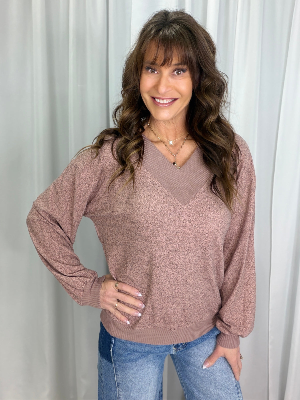 Love Me Deeply Brushed V-Neck Top In 3 Colors *Final Sale*