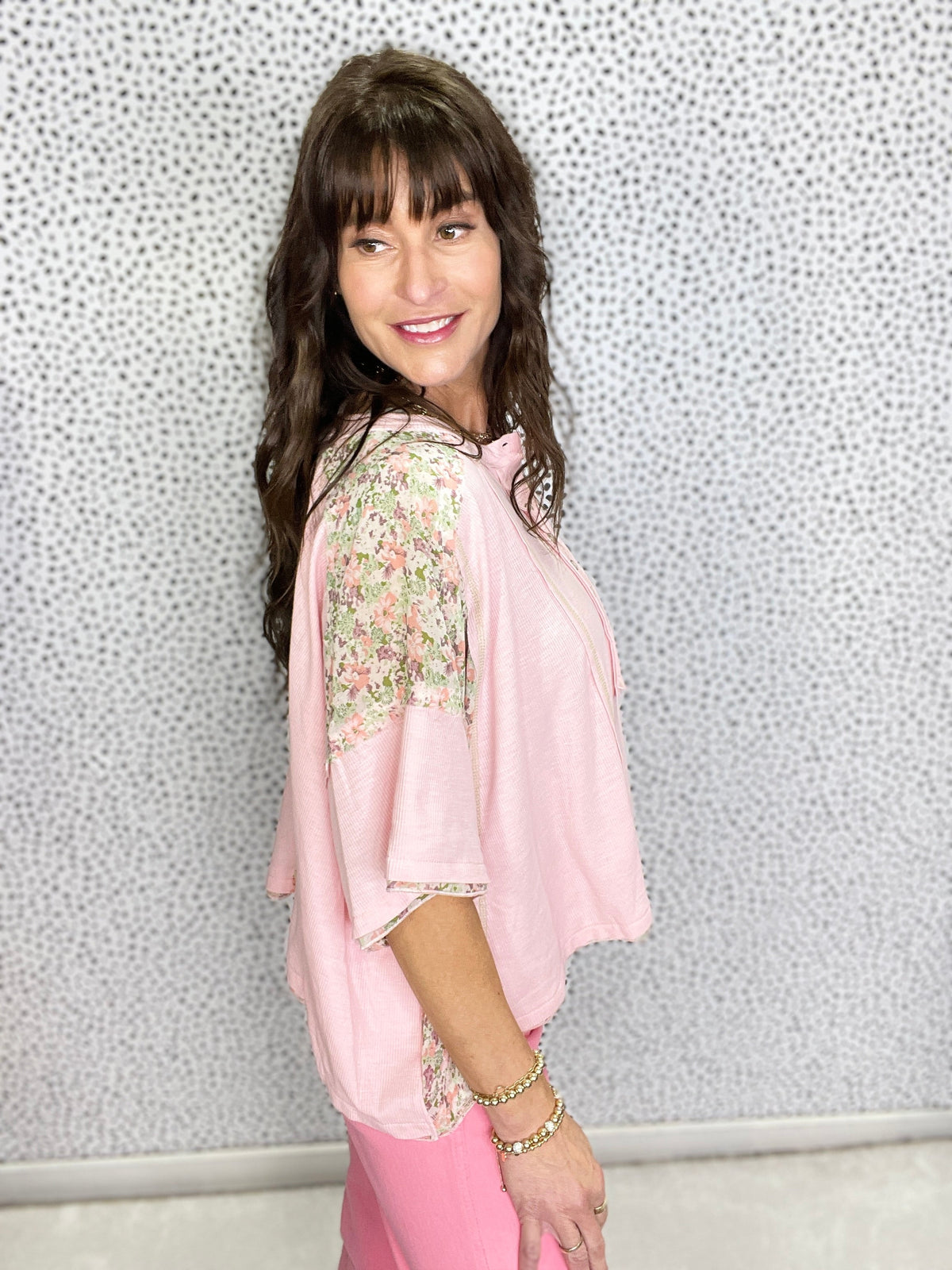 POL Stepping Out WIth The Girls Floral Print Patch Top In 3 Colors