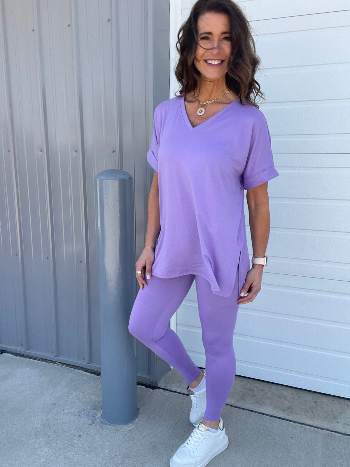 Take It Easy Soft V Neck Short Sleeve Lounge Leggings Set In 4 Colors *Final Sale*
