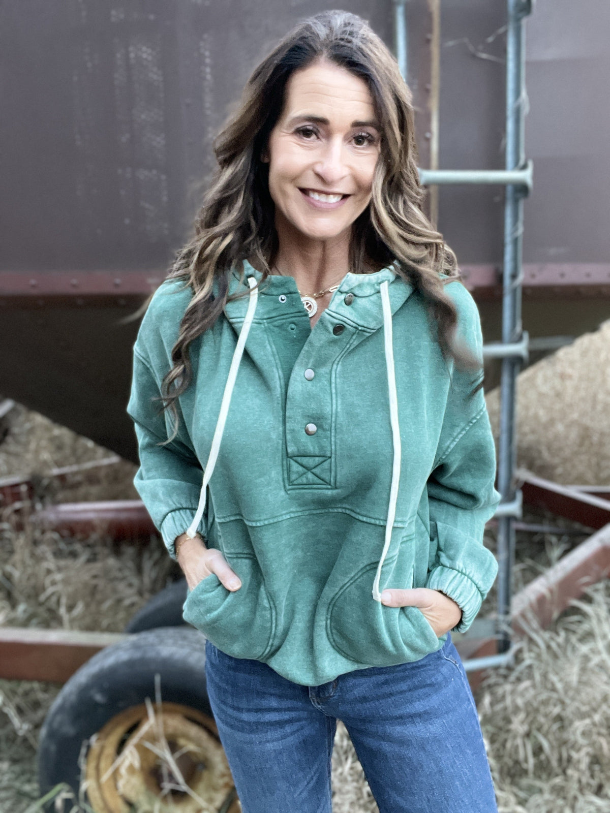 So Much Fun Hooded Drawstring Ice Wash Pullover In 5 Colors *Final Sale*