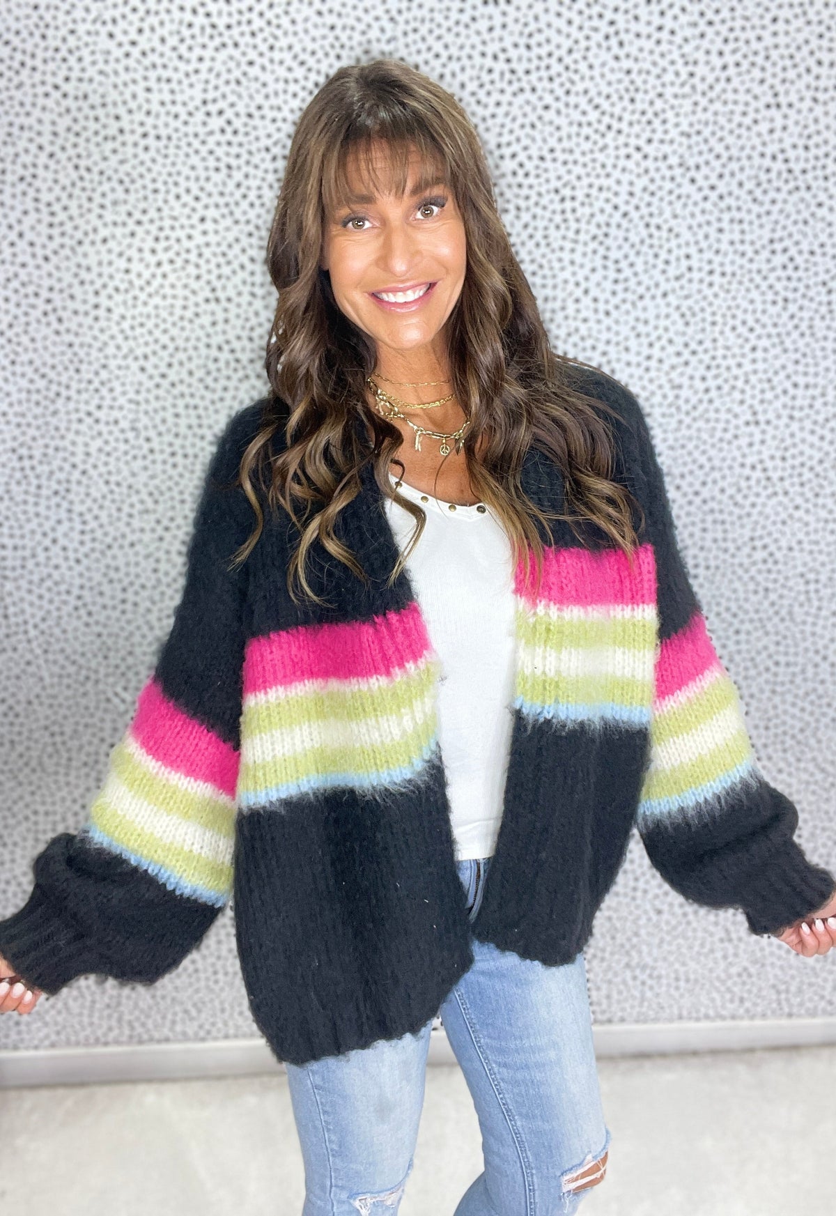 POL Midnight Horizon Striped Cardigan *Final Sale*