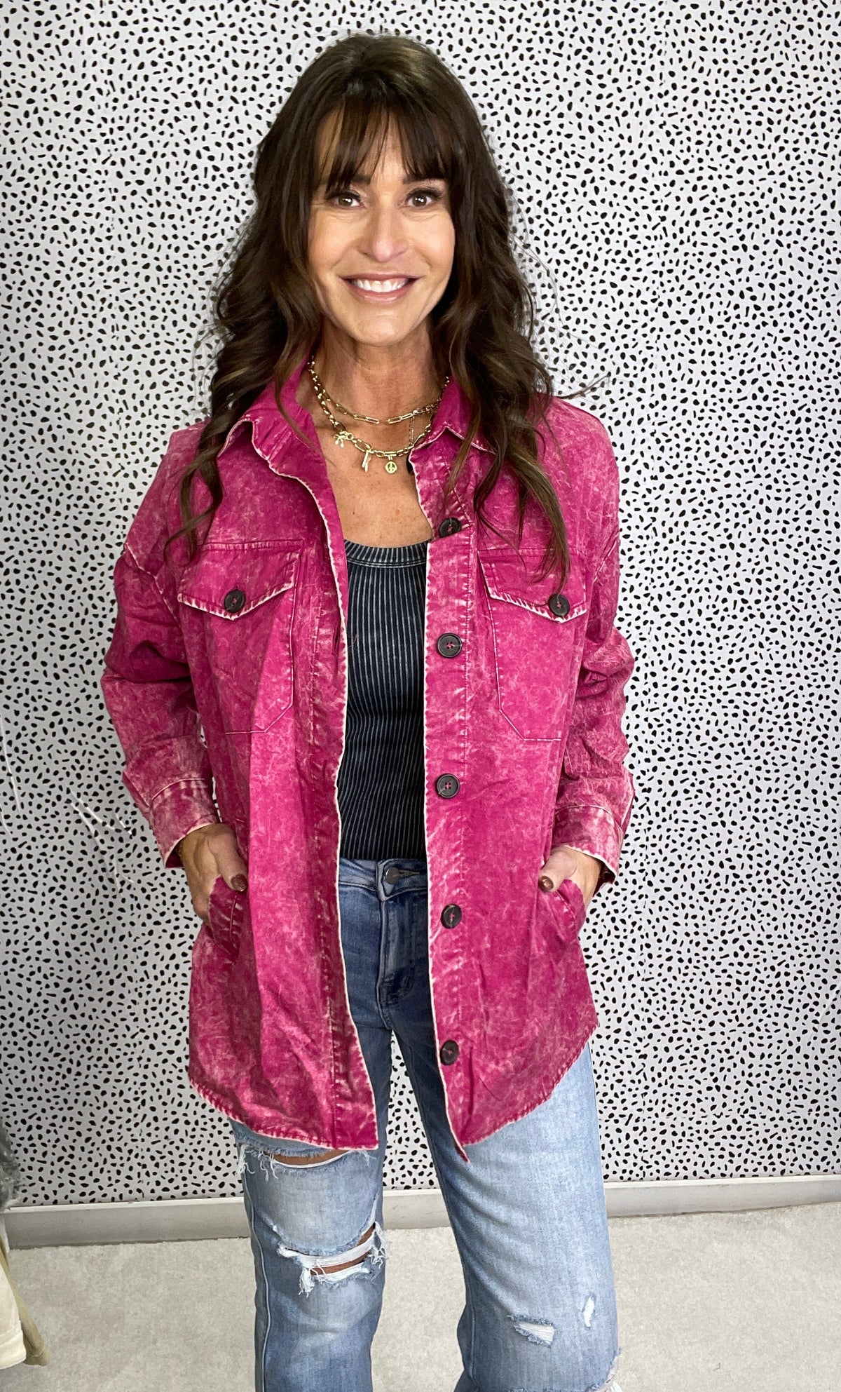 Ice Washed Oversized Shirt In 8 Colors *Final Sale*
