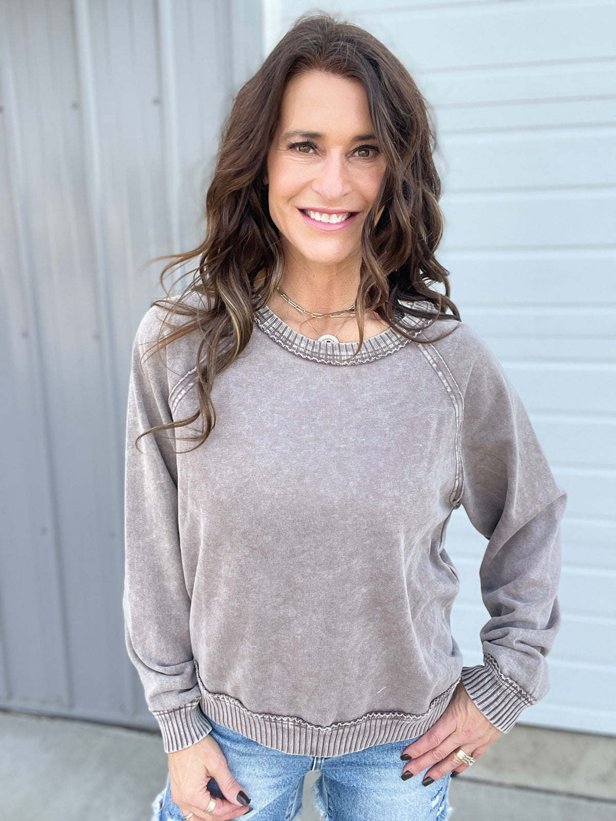 Wait For You Mineral Washed Pullover In 3 Colors: Camel, Olive, Mocha *Final Sale*