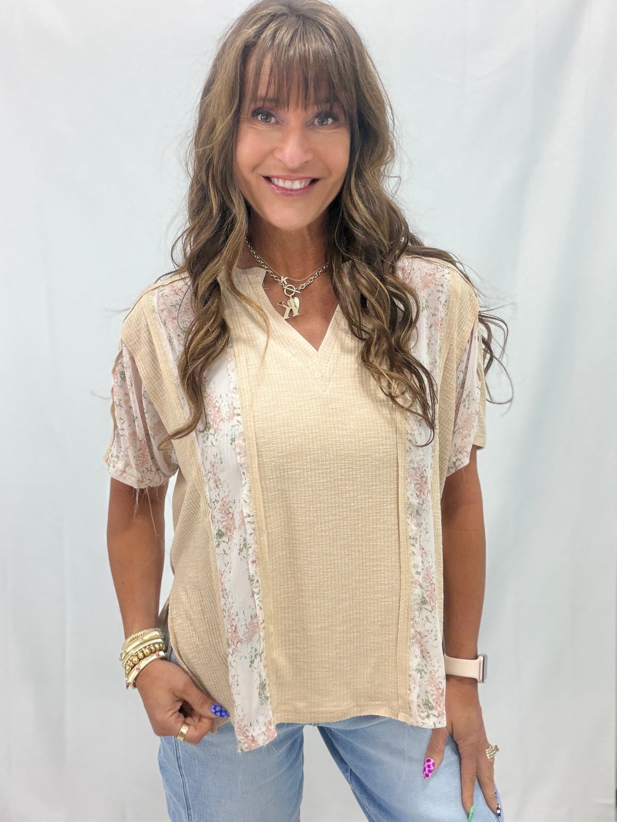 Pol Floral Fanciness Short Sleeve Top in 2 Colors *Final Sale*