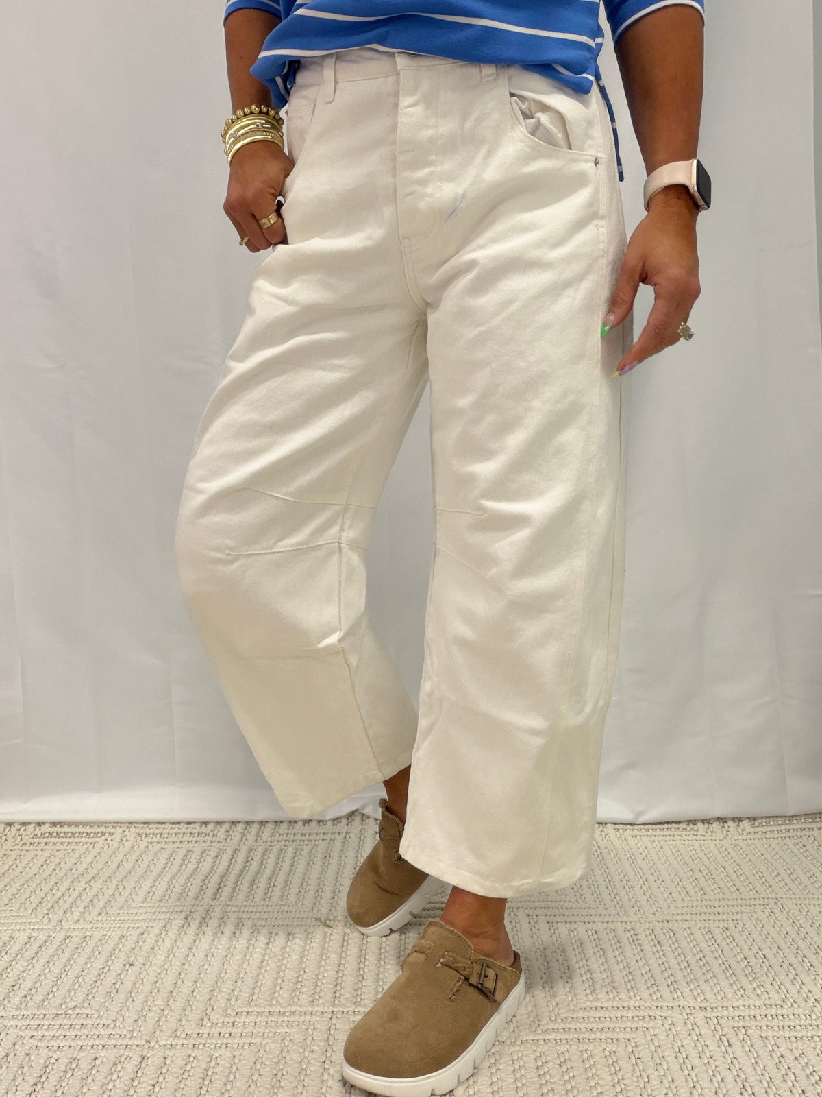 Feeling Deep In My Soul Barrel Jeans In White