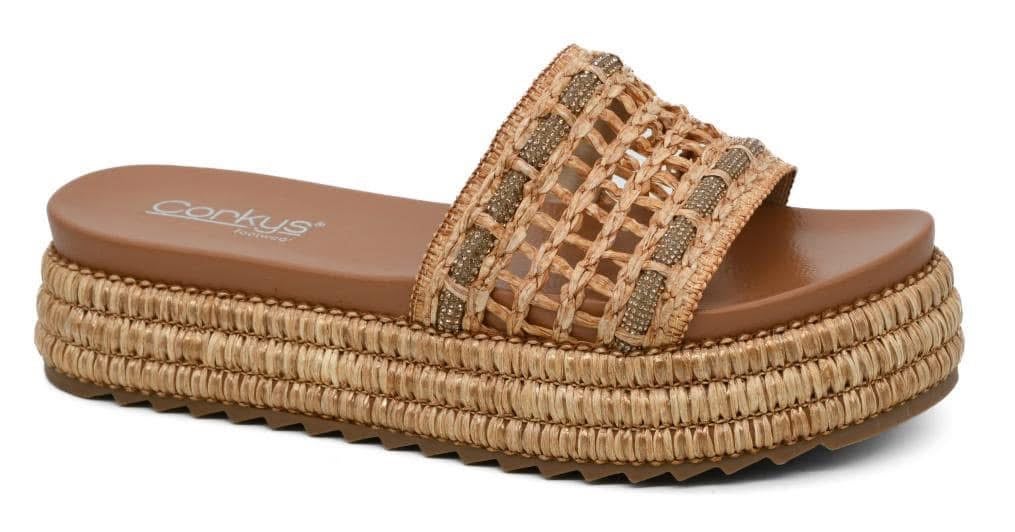 Corkys Hangover Platform Sandals In Raffia