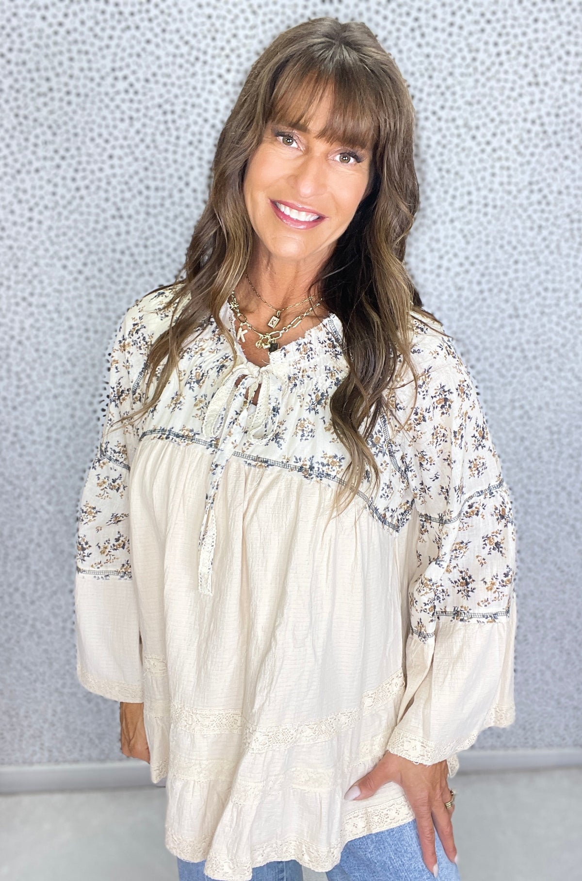 POL Blossom Trail Peasant Top In 2 Colors *Final Sale*