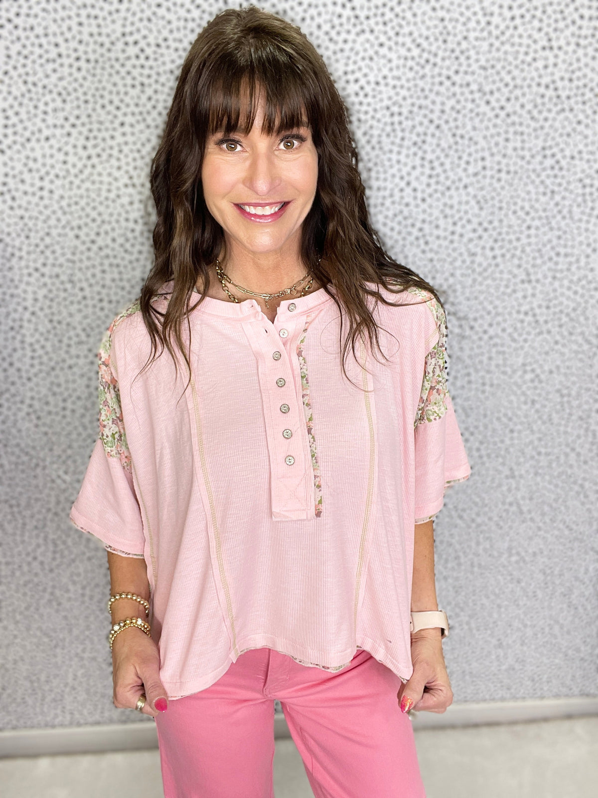 POL Stepping Out WIth The Girls Floral Print Patch Top In 3 Colors