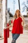 Ribbed V Neck Top *Final Sale*